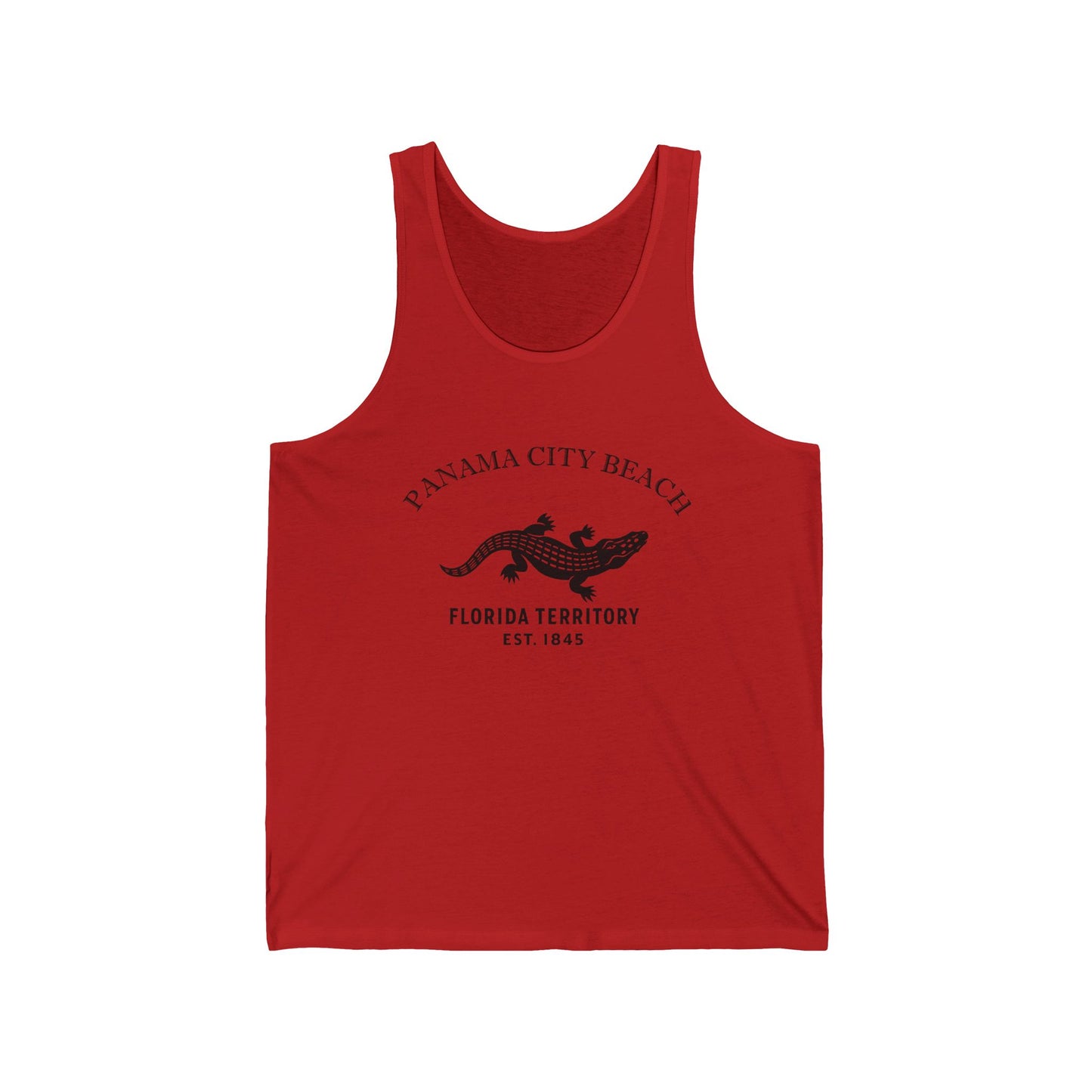 Panama City Beach Florida Unisex Cotton Jersey Tank Top - Black Logo