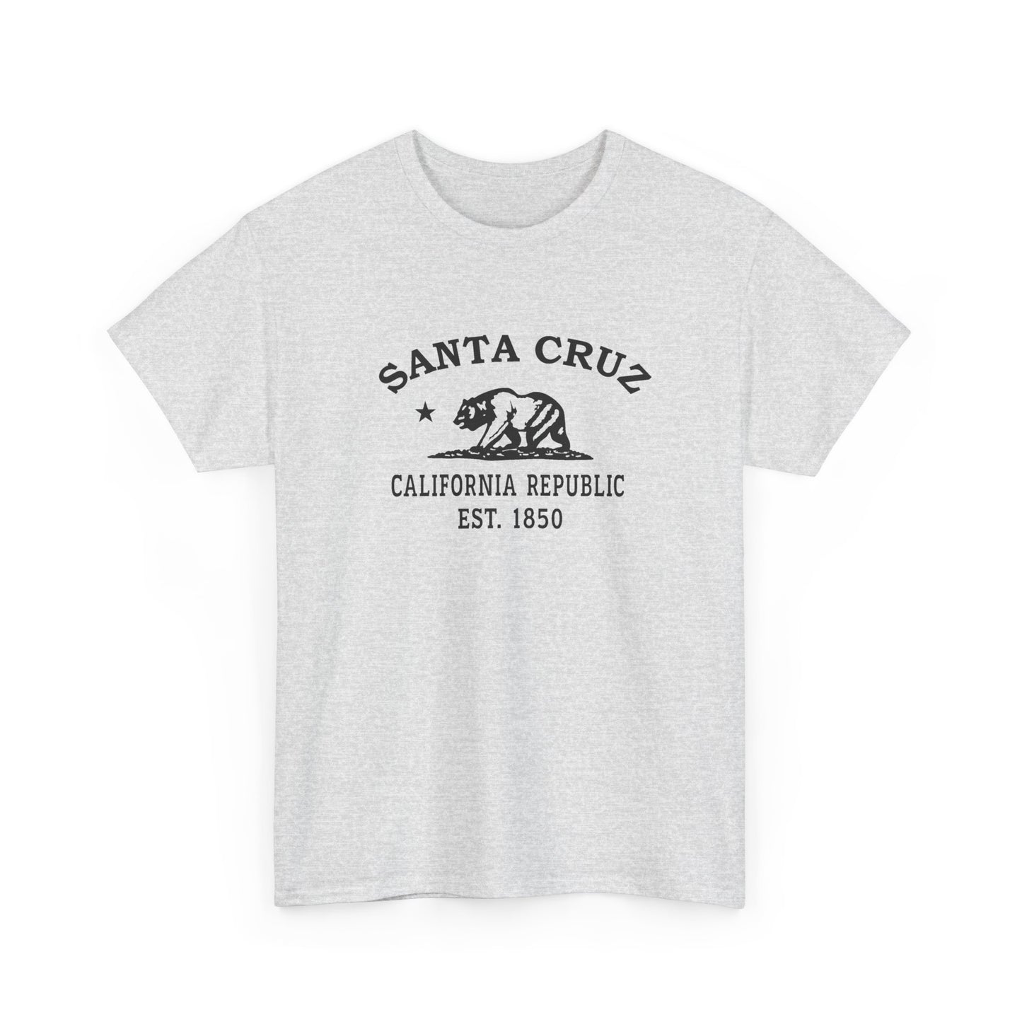 Santa Cruz California Vintage Retro Unisex Heavy Cotton Tee - Black Logo