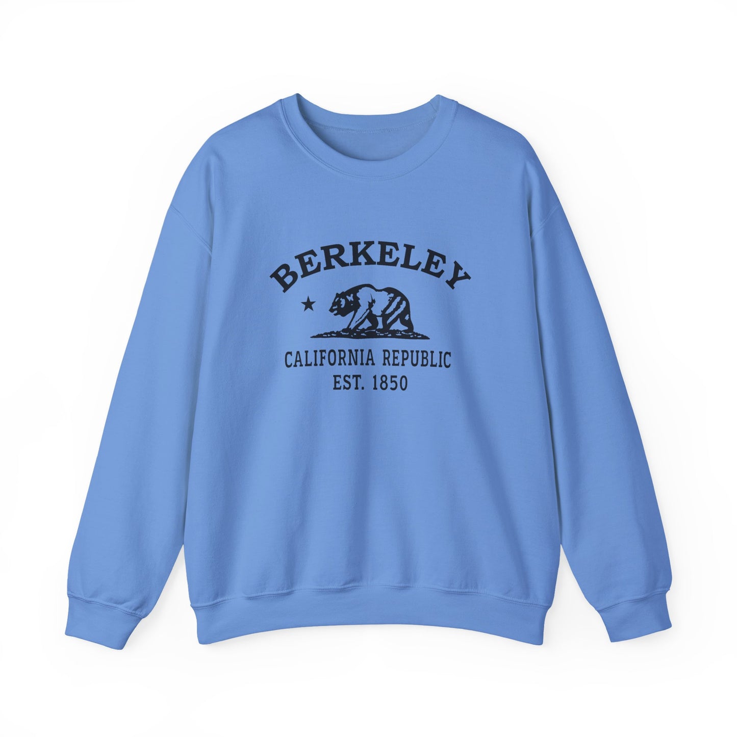 Berkeley California Vintage Retro Unisex Heavy Crewneck Sweatshirt - Black Logo