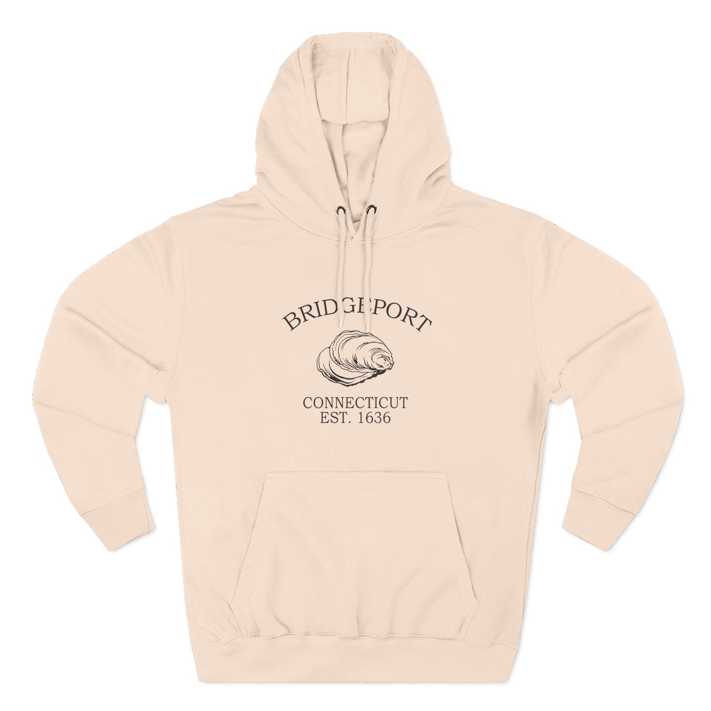 Bridgeport Connecticut Vintage Retro Unisex Heavy Cotton Hoodie - Black Logo
