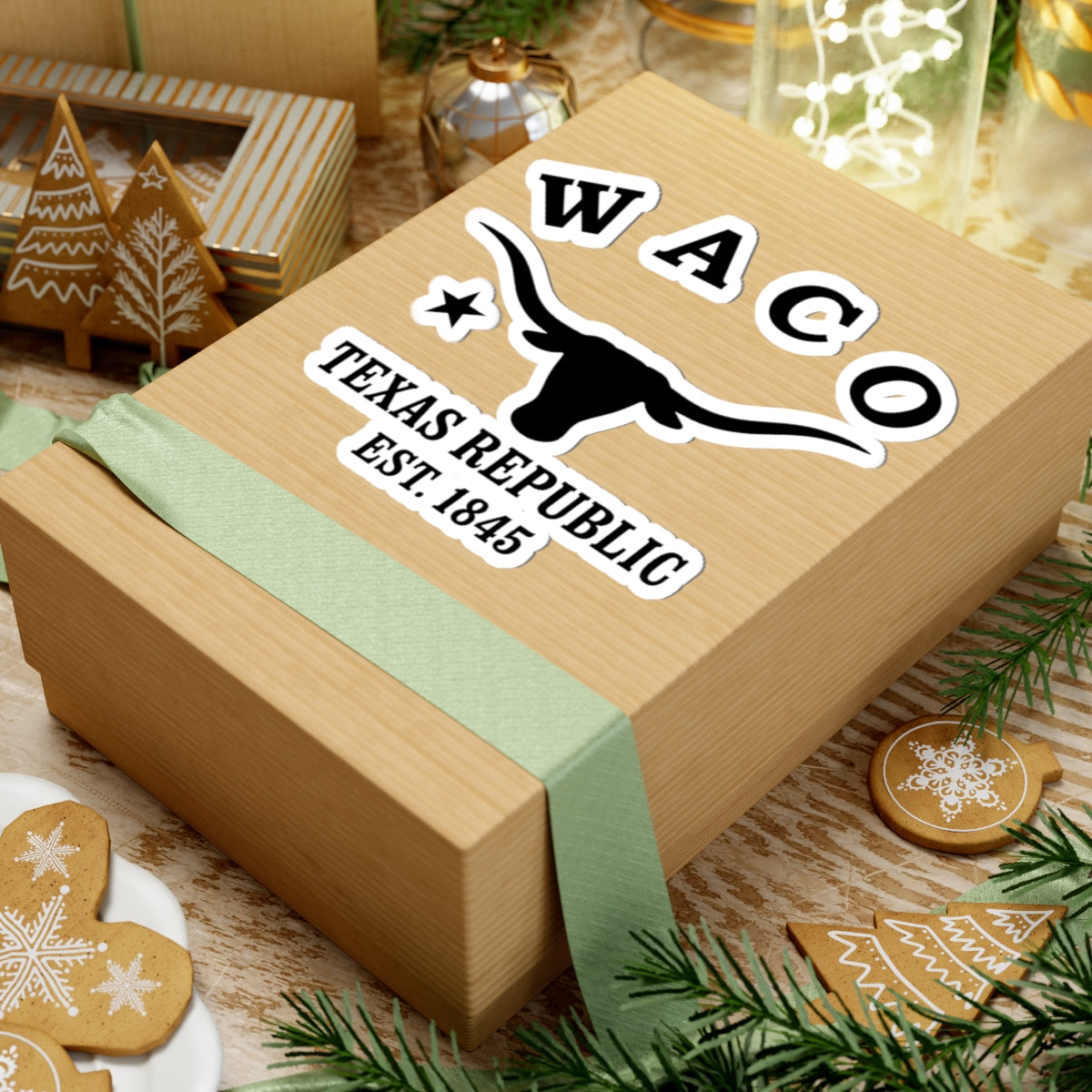 Waco Texas Vintage Retro Vinyl Sticker - Black Logo