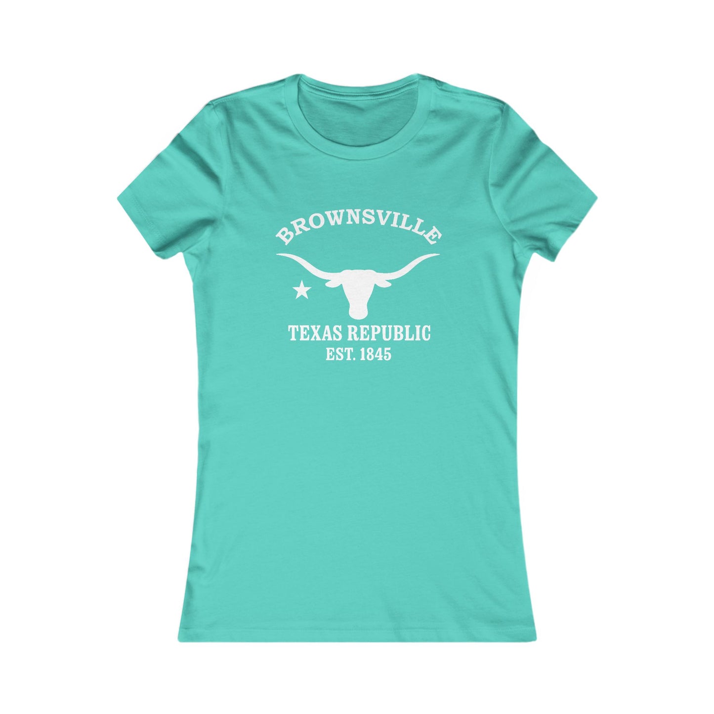 Brownsville Texas Vintage Retro Womens Fitted Ringspun Cotton Tee - White Logo