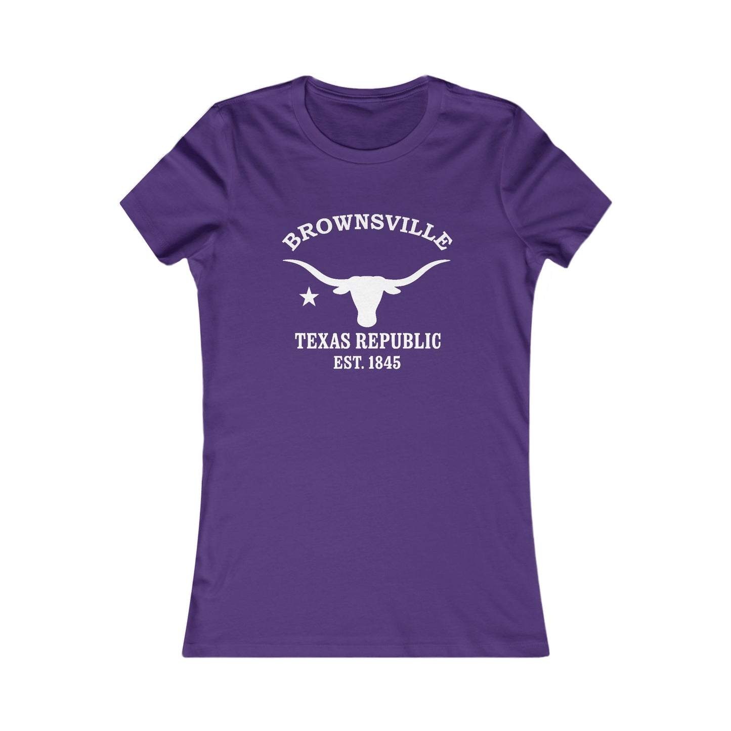 Brownsville Texas Vintage Retro Womens Fitted Ringspun Cotton Tee - White Logo
