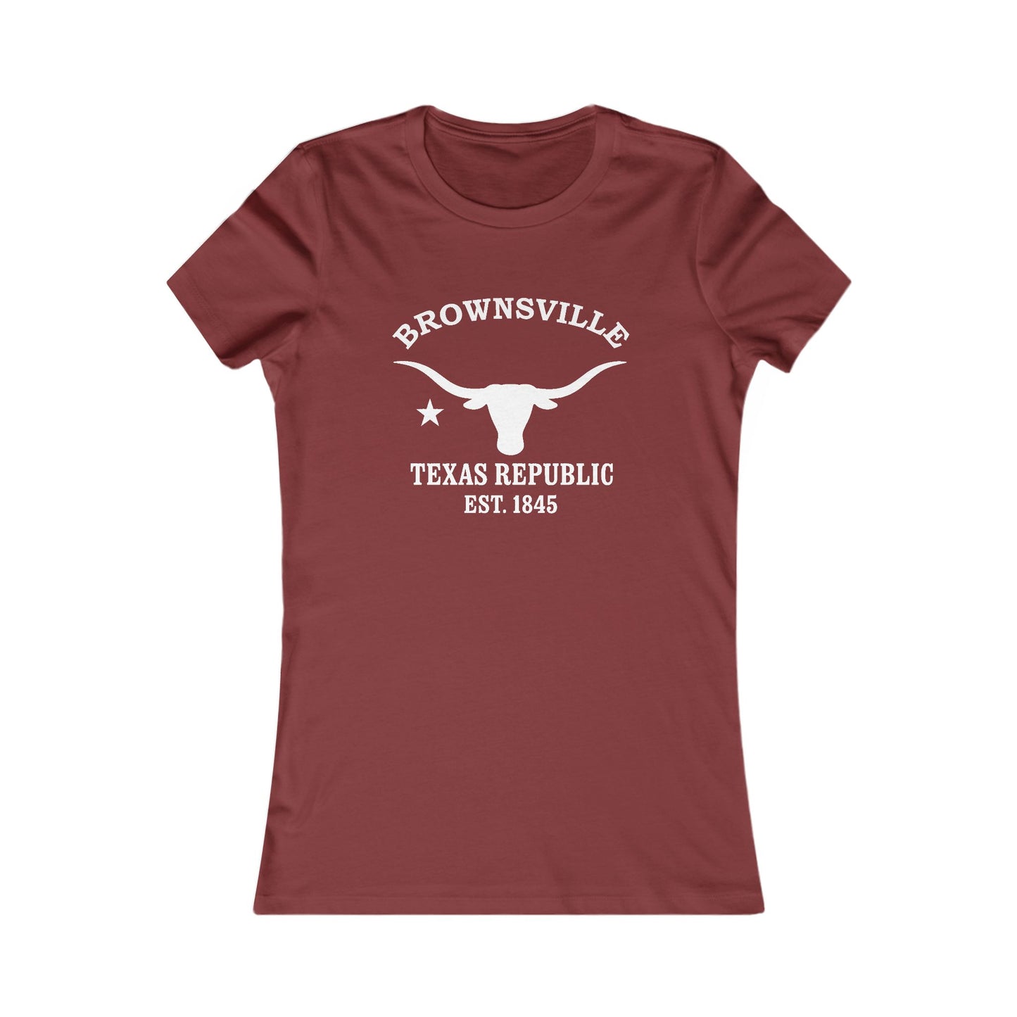 Brownsville Texas Vintage Retro Womens Fitted Ringspun Cotton Tee - White Logo