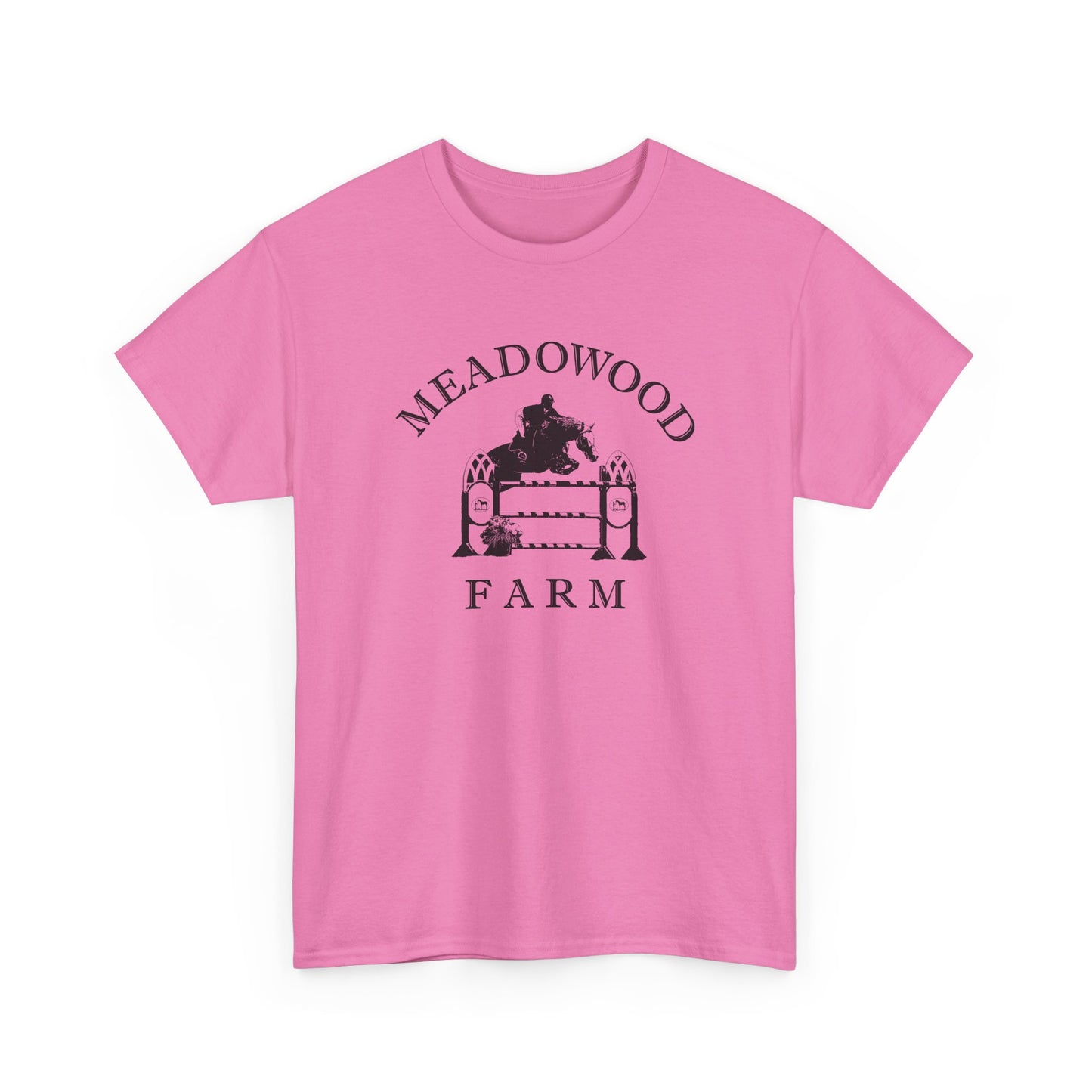 Meadowood Farm Vintage Retro Unisex Heavy Cotton Tee - Black Logo