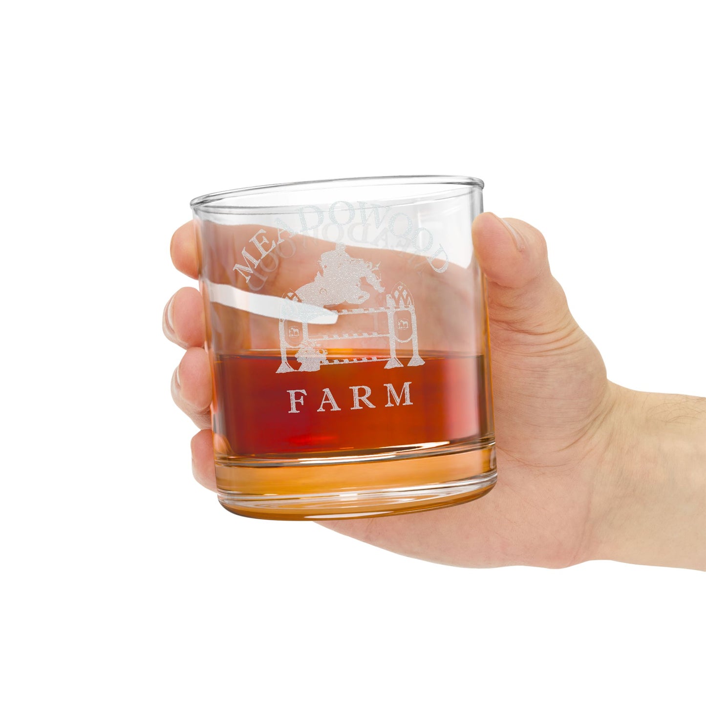 Meadowood Farm Vintage Retro Whisky Glass - Engraved Logo