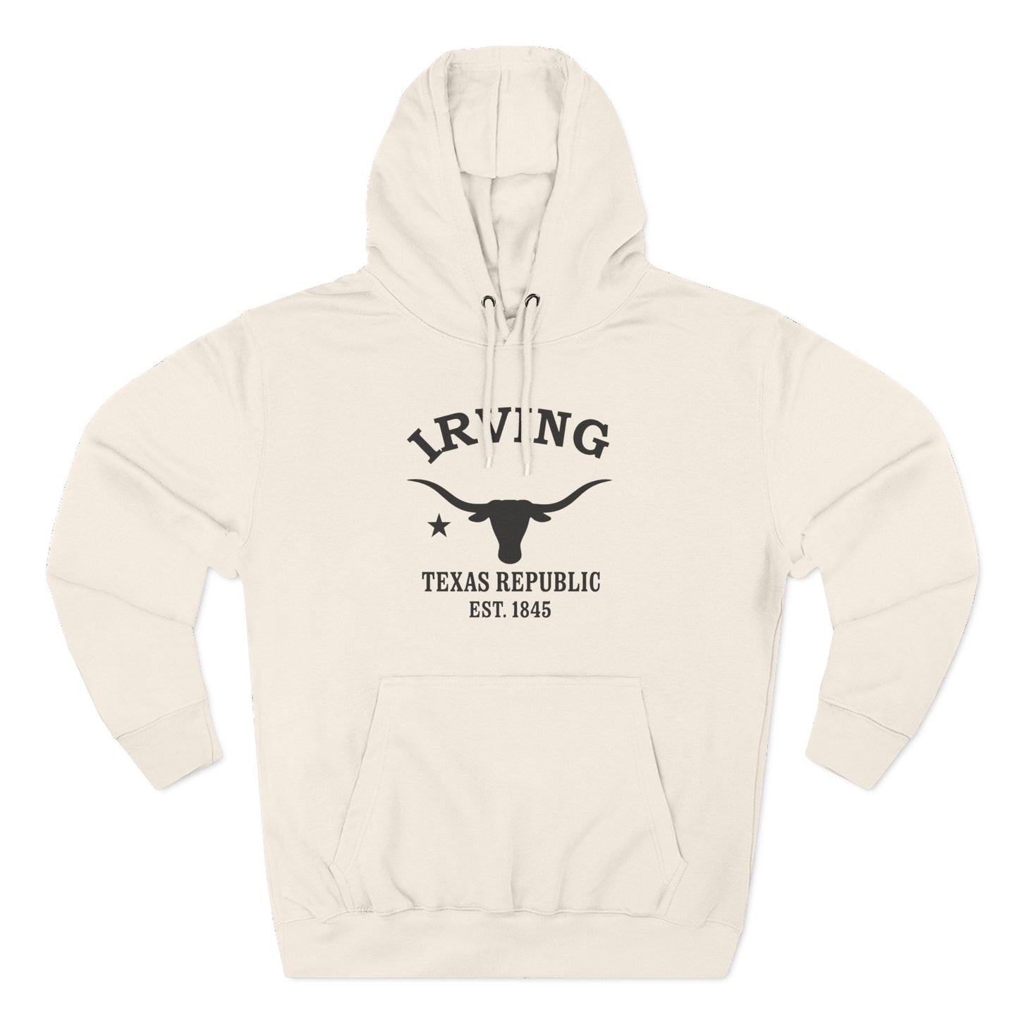 Irving Texas Vintage Retro Unisex Heavy Cotton Hoodie - Black Logo