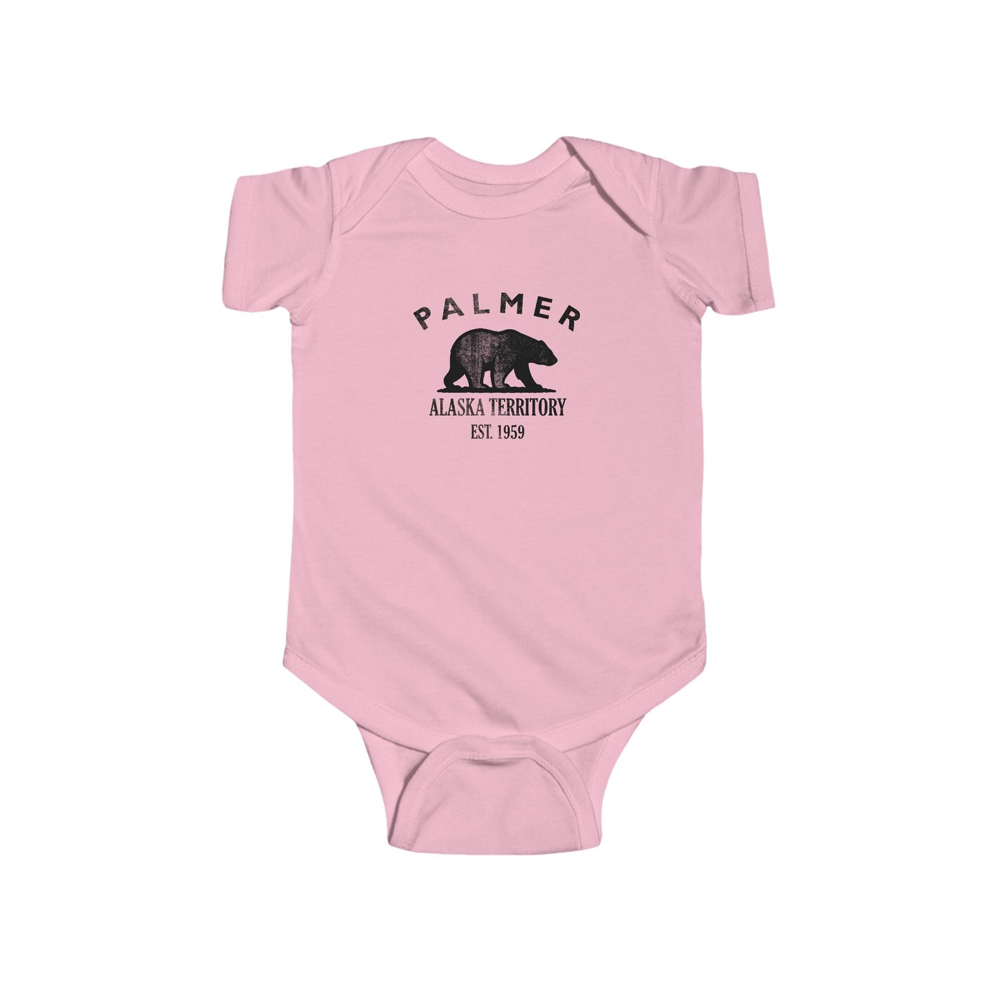 Palmer Alaska Cottton Jersey Baby Bodysuit - Black Logo