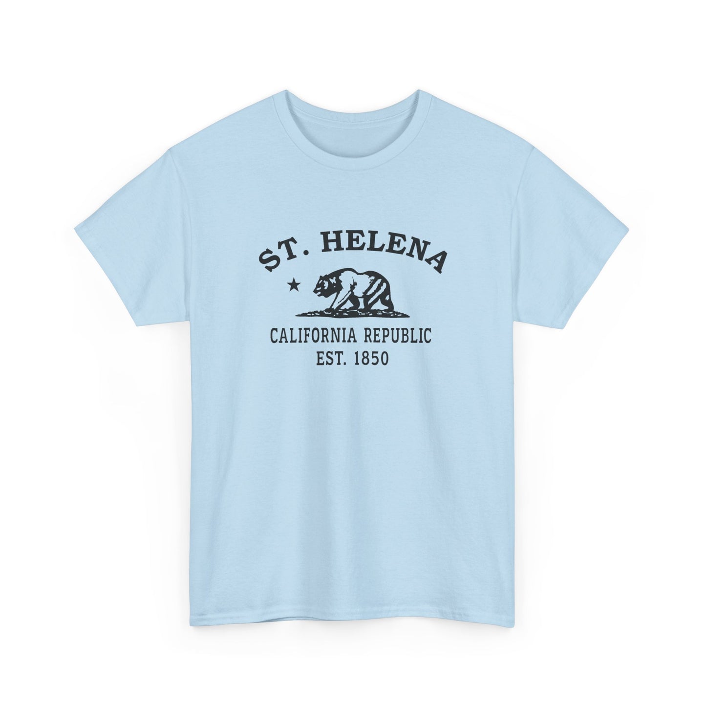 St Helena California Vintage Retro Unisex Heavy Cotton Tee - Black Logo