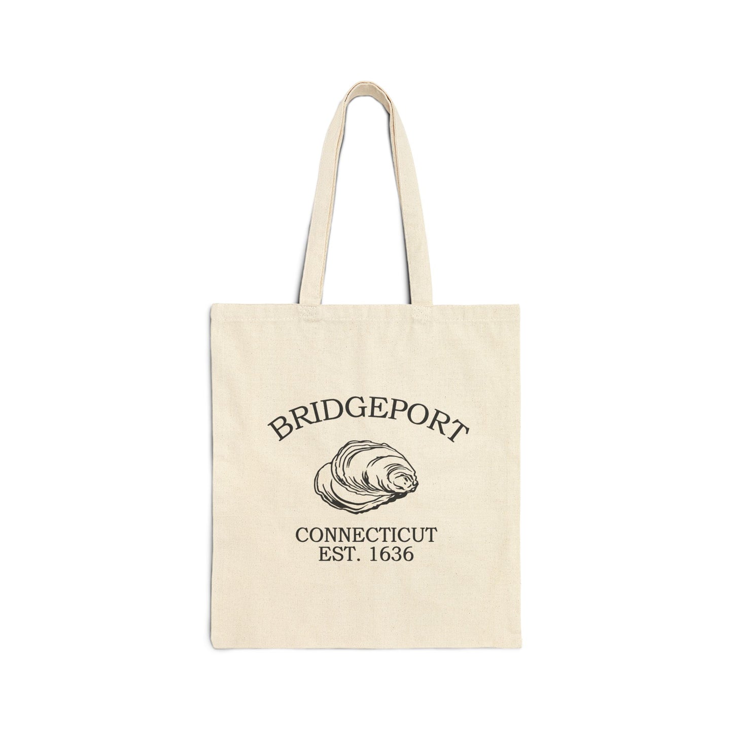 Bridgeport Connecticut Vintage Retro Cotton Canvas Tote Bag - Black Logo