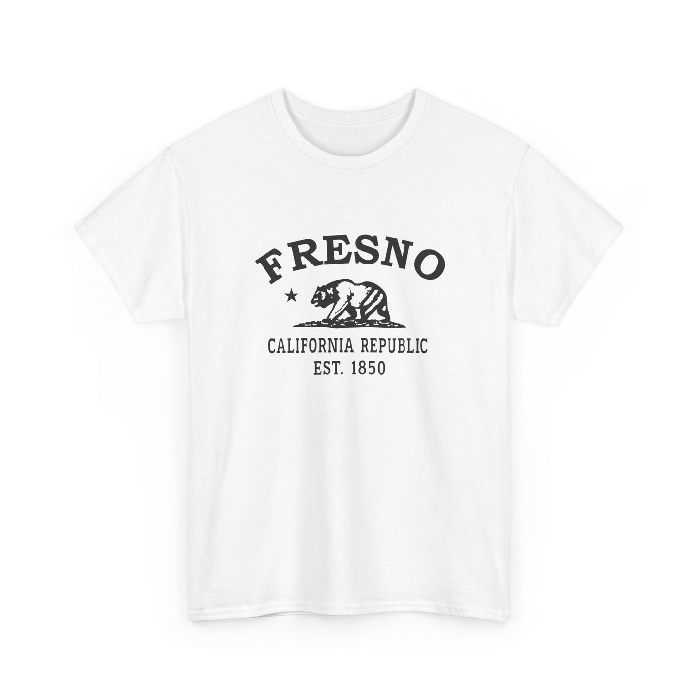 Fresno California Vintage Retro Unisex Heavy Cotton Tee - Black Logo