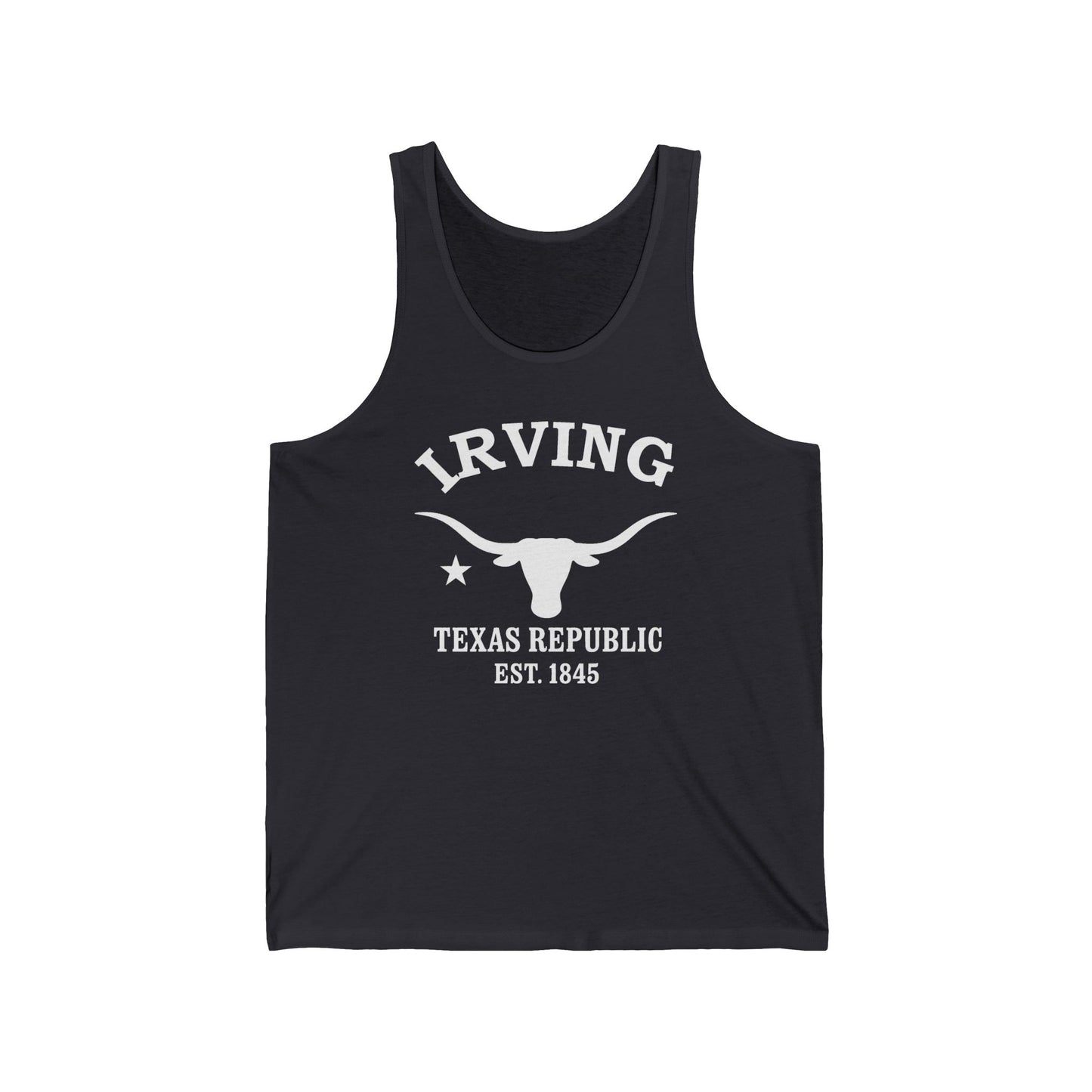 Irving Texas Vintage Retro Unisex Cotton Jersey Tank Top - White Logo