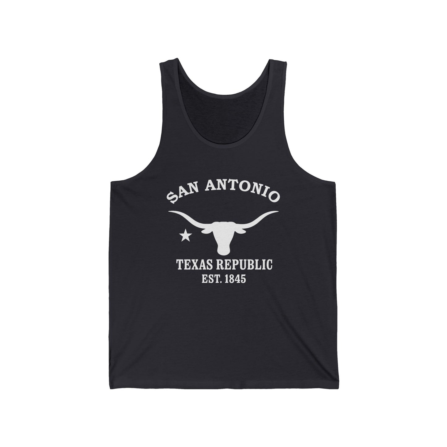 San Antonio Texas Unisex Cotton Jersey Tank Top - White Logo
