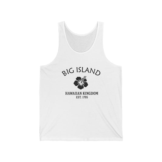 Big Island Hawaii Vintage Retro Unisex Cotton Jersey Tank Top - Black Logo