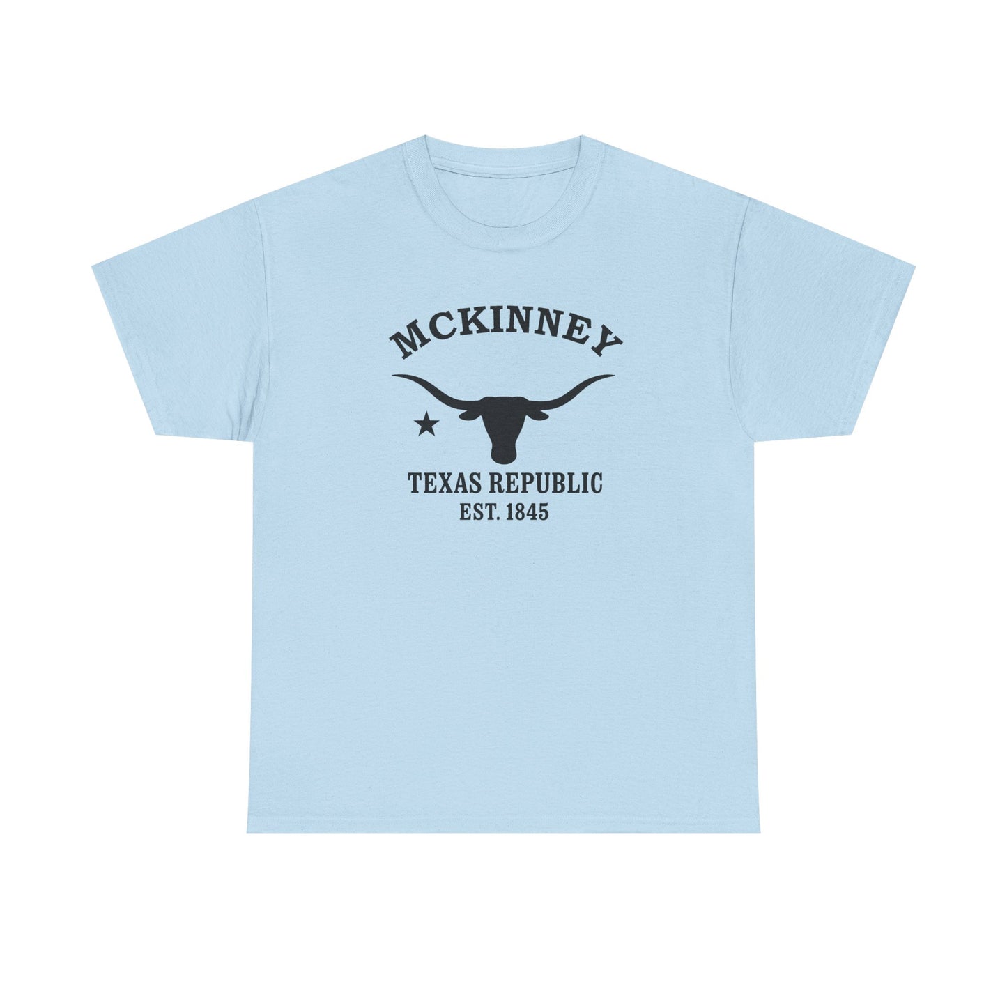 McKinney Texas Vintage Retro Unisex Heavy Cotton Tee - Black Logo