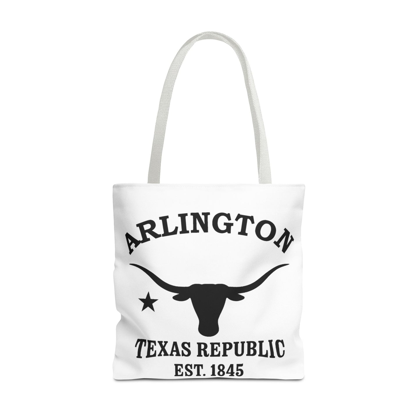 Arlington Texas Vintage Retro Light Canvas Tote - Black Logo