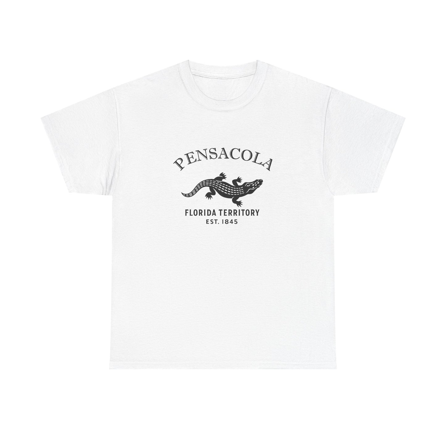 Pensacola Florida Vintage Retro Unisex Heavy Cotton Tee - Black Logo