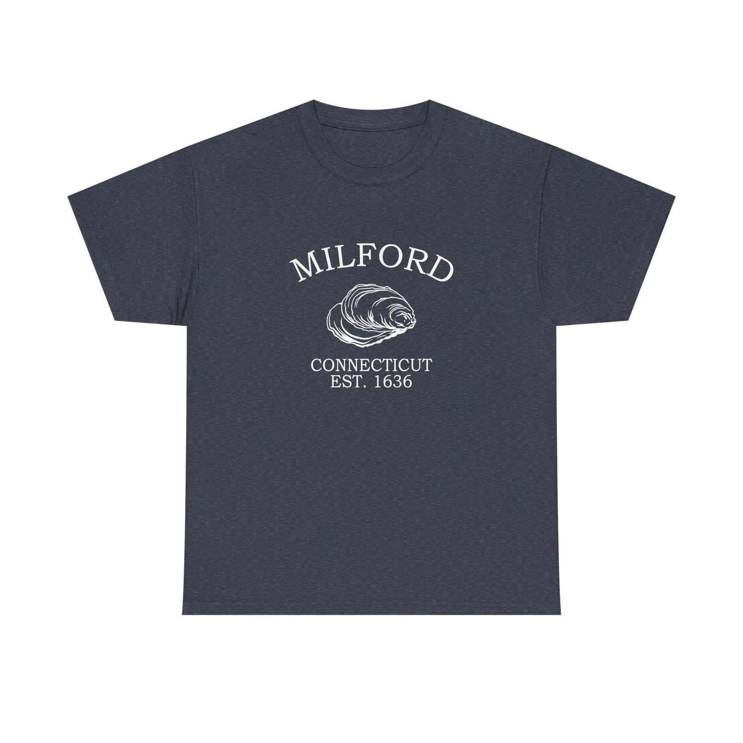 Milford Connecticut Vintage Retro Unisex Heavy Cotton Tee - White Logo