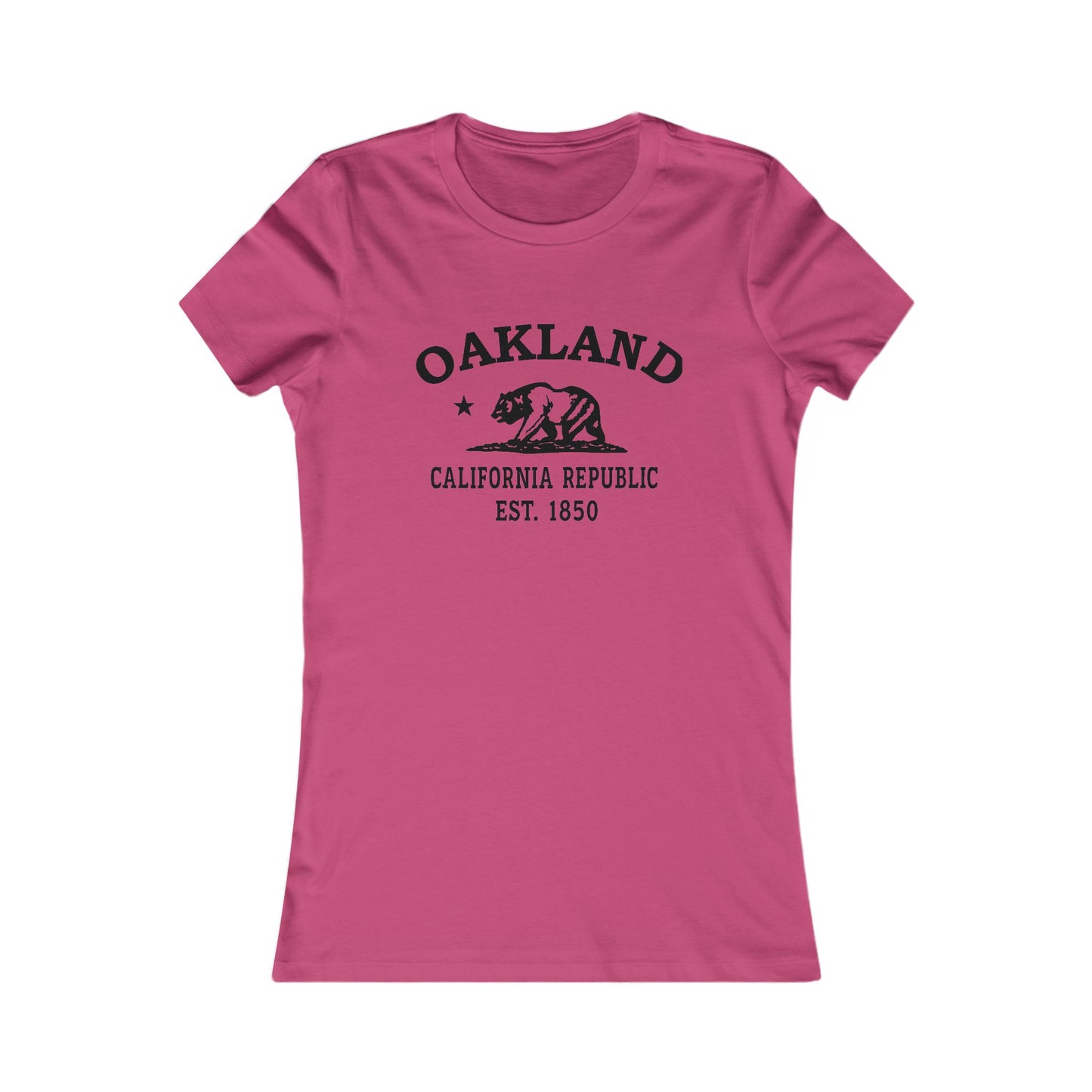 Oakland California Ringspun Cotten Fitted Vintage Retro Womens Tee - Black Logo