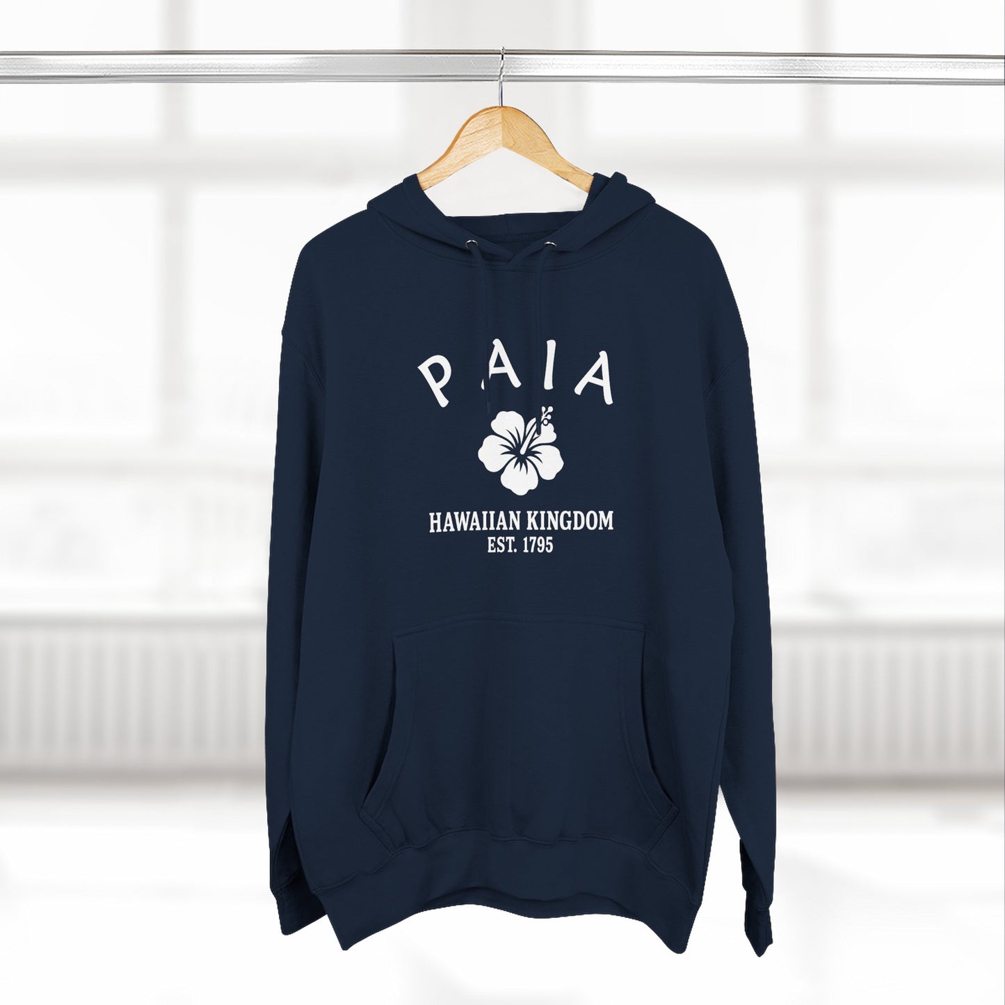 Paia Hawaii Vintage Retro Unisex Heavy Cotton Hoodie - White Logo
