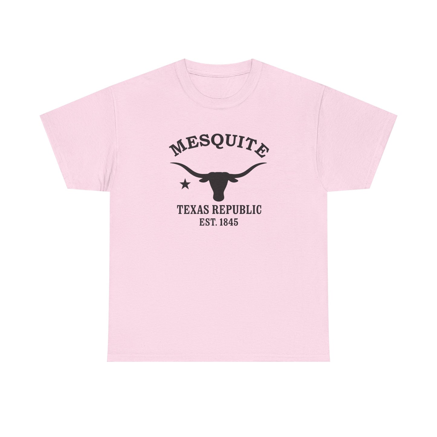 Mesquite Texas Vintage Retro Unisex Heavy Cotton Tee - Black Logo