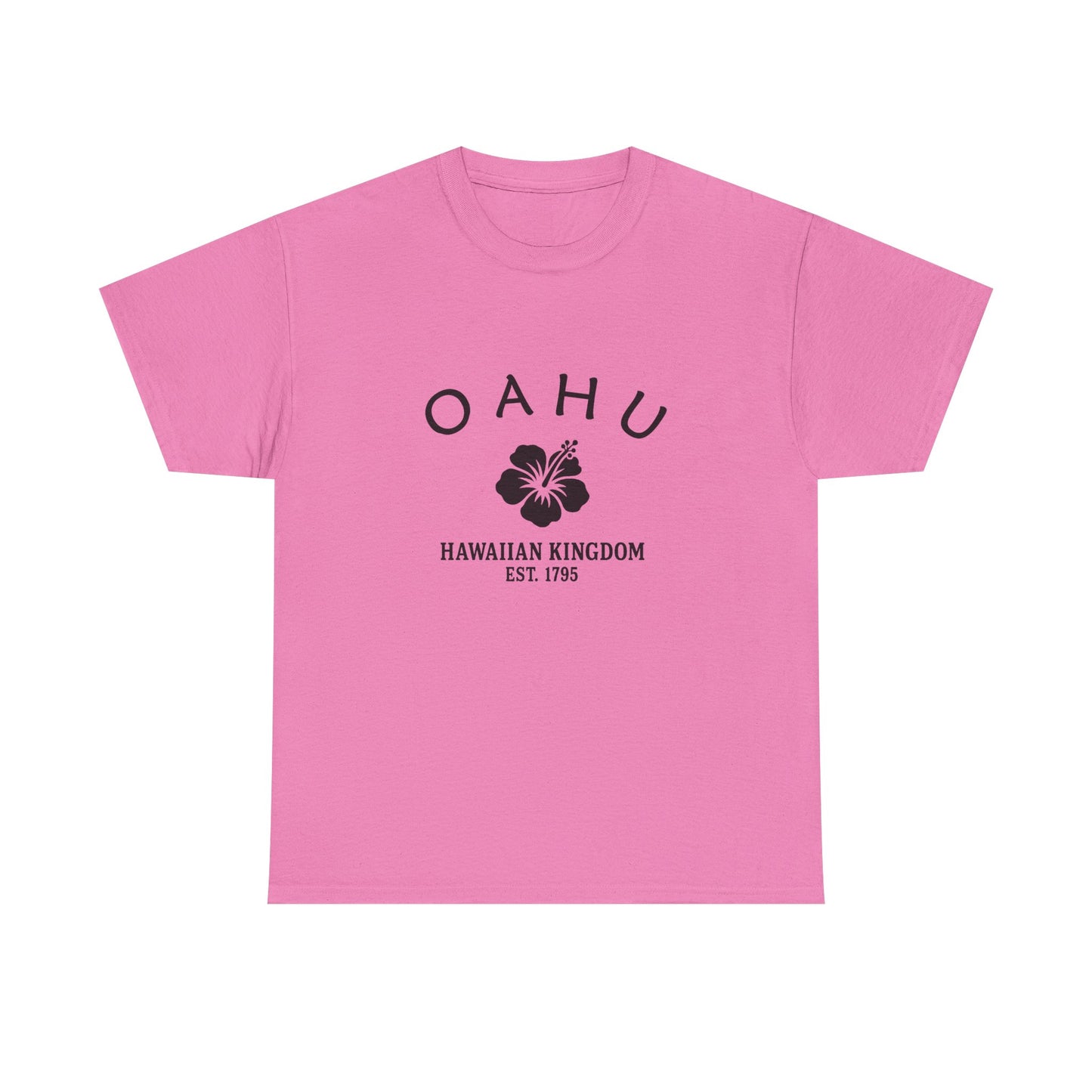 Oahu Hawaii Vintage Retro Unisex Heavy Cotton Tee - Black Logo
