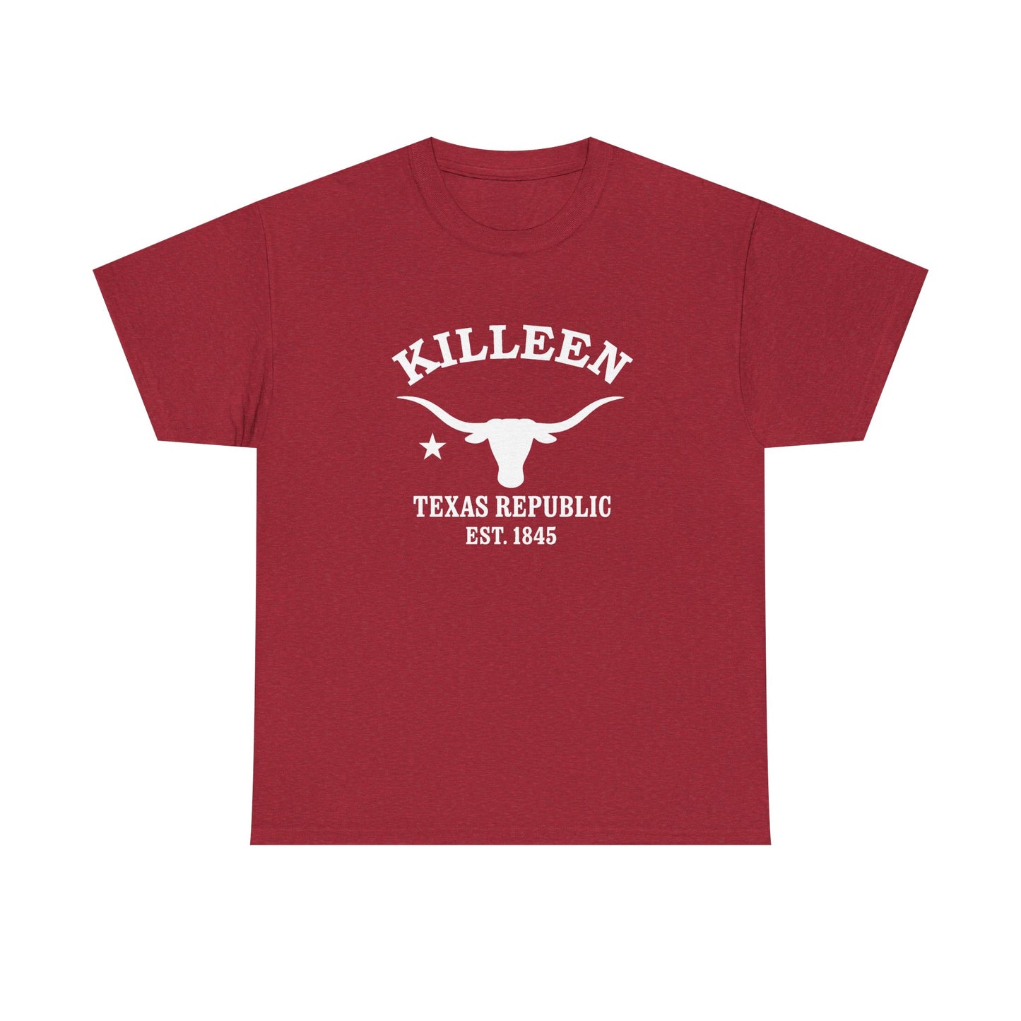 Killeen Texas Vintage Retro Unisex Heavy Cotton Tee - White Logo