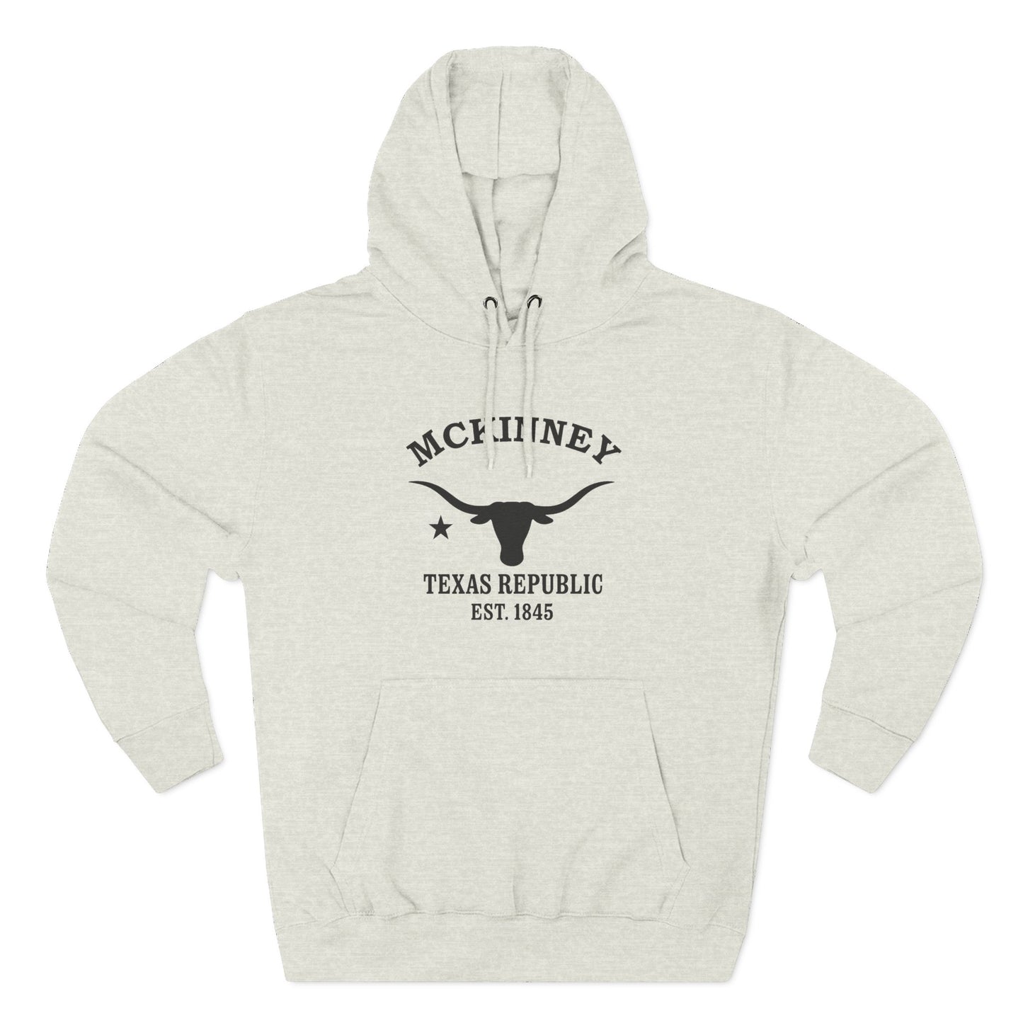 McKinney Texas Vintage Retro Unisex Heavy Cotton Hoodie - Black Logo