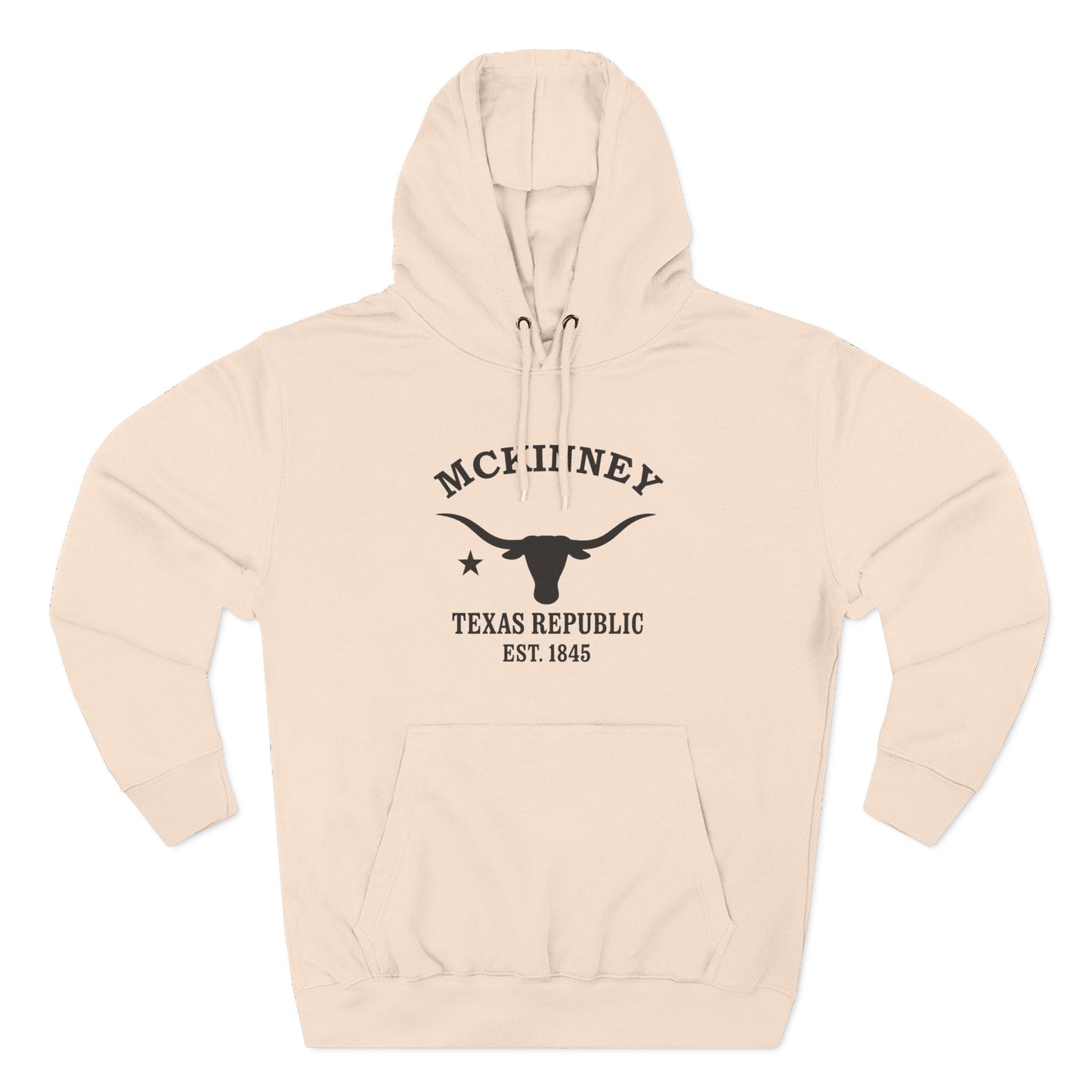 McKinney Texas Vintage Retro Unisex Heavy Cotton Hoodie - Black Logo
