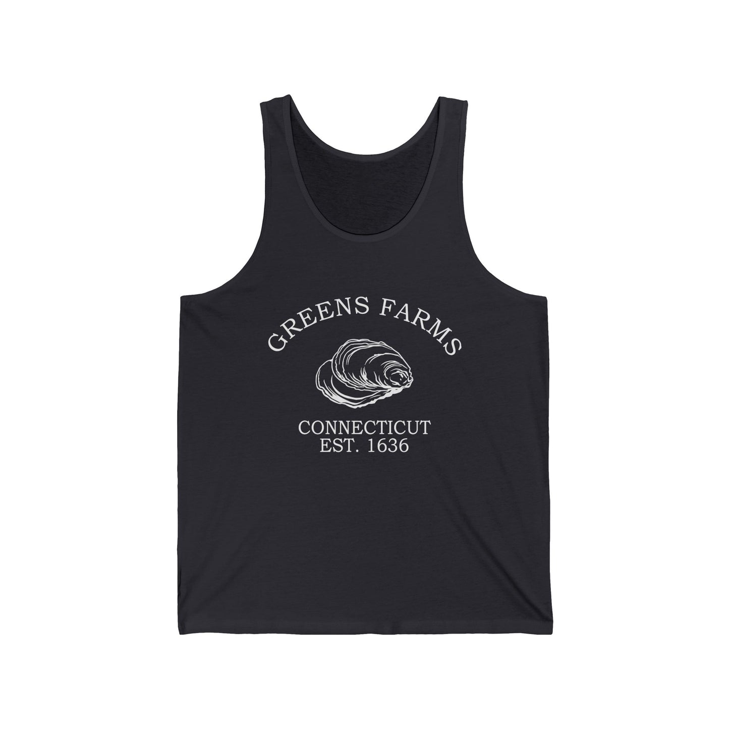 Greens Farms Connecticut Vintage Retro Unisex Cotton Jersey Tank Top - White Logo