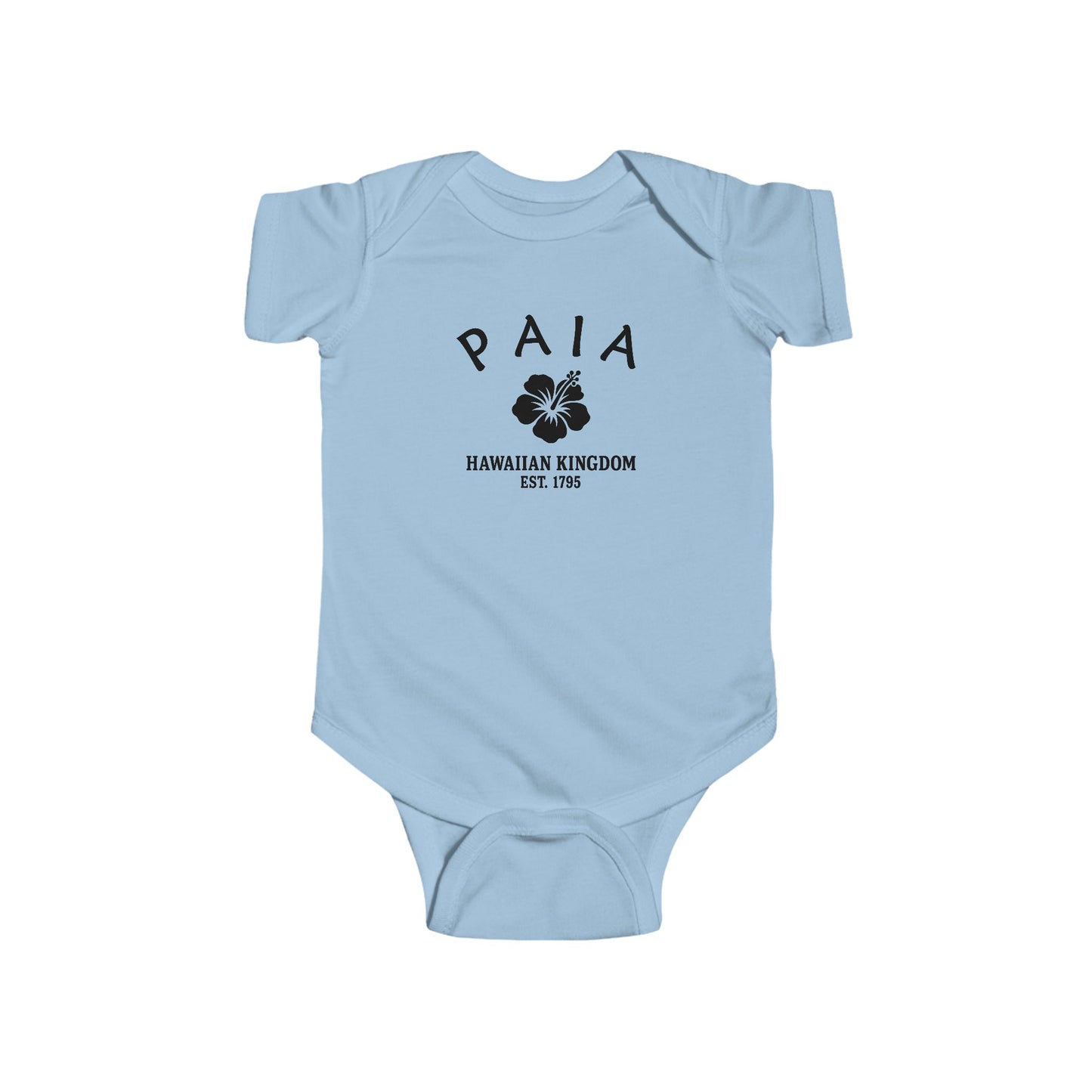 Paia Hawaii Cottton Jersey Baby Bodysuit - Black Logo