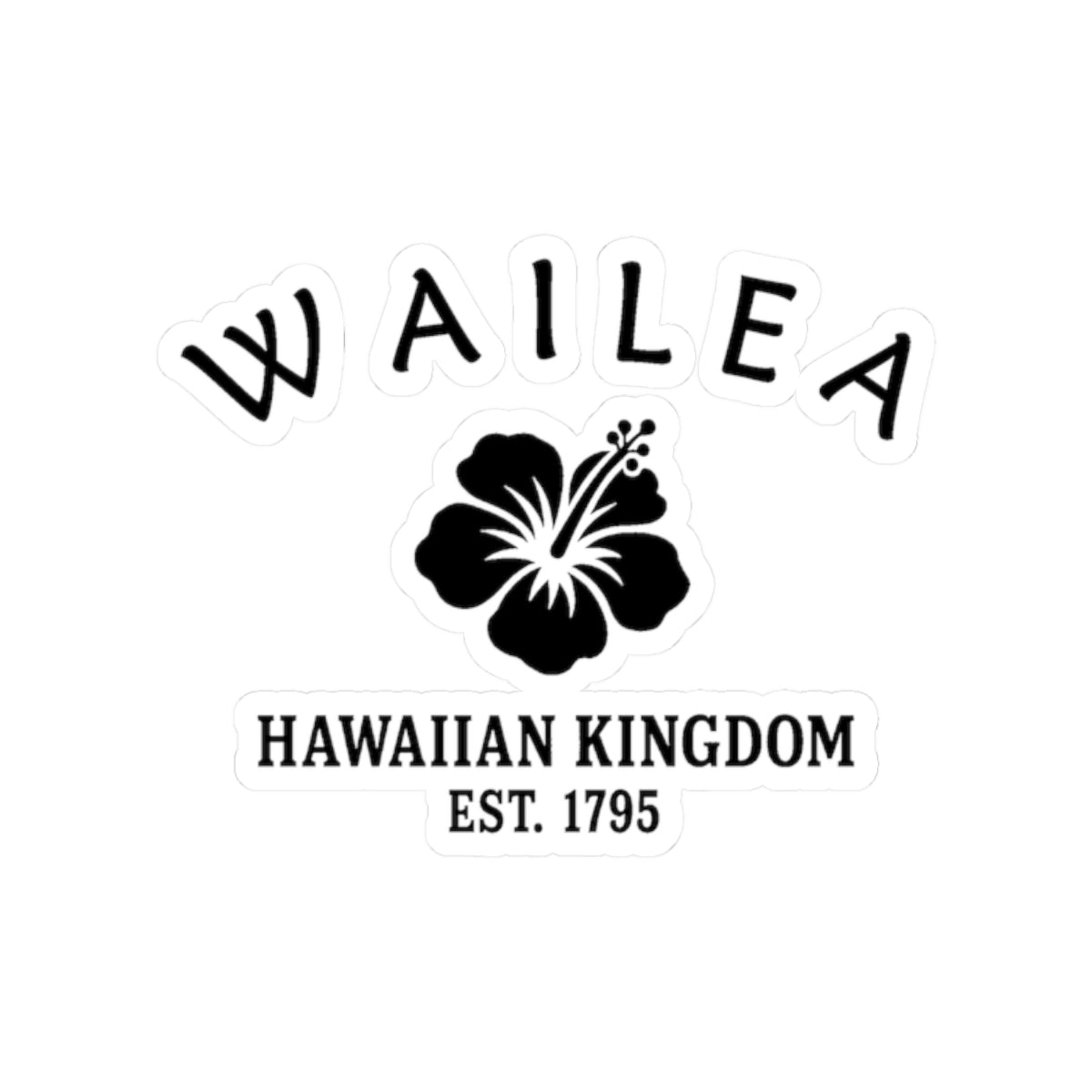Wailea Hawaii Vintage Retro Vinyl Sticker - Black Logo