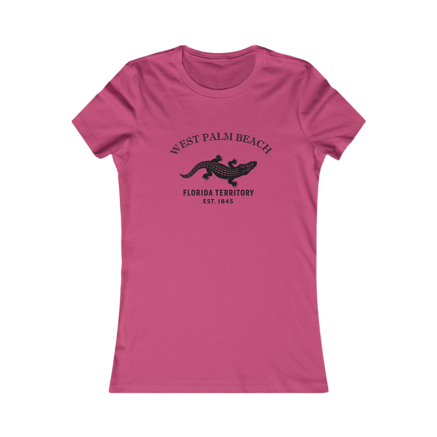 West Palm Beach Florida Ringspun Cotten Fitted Vintage Retro Womens Tee - Black Logo