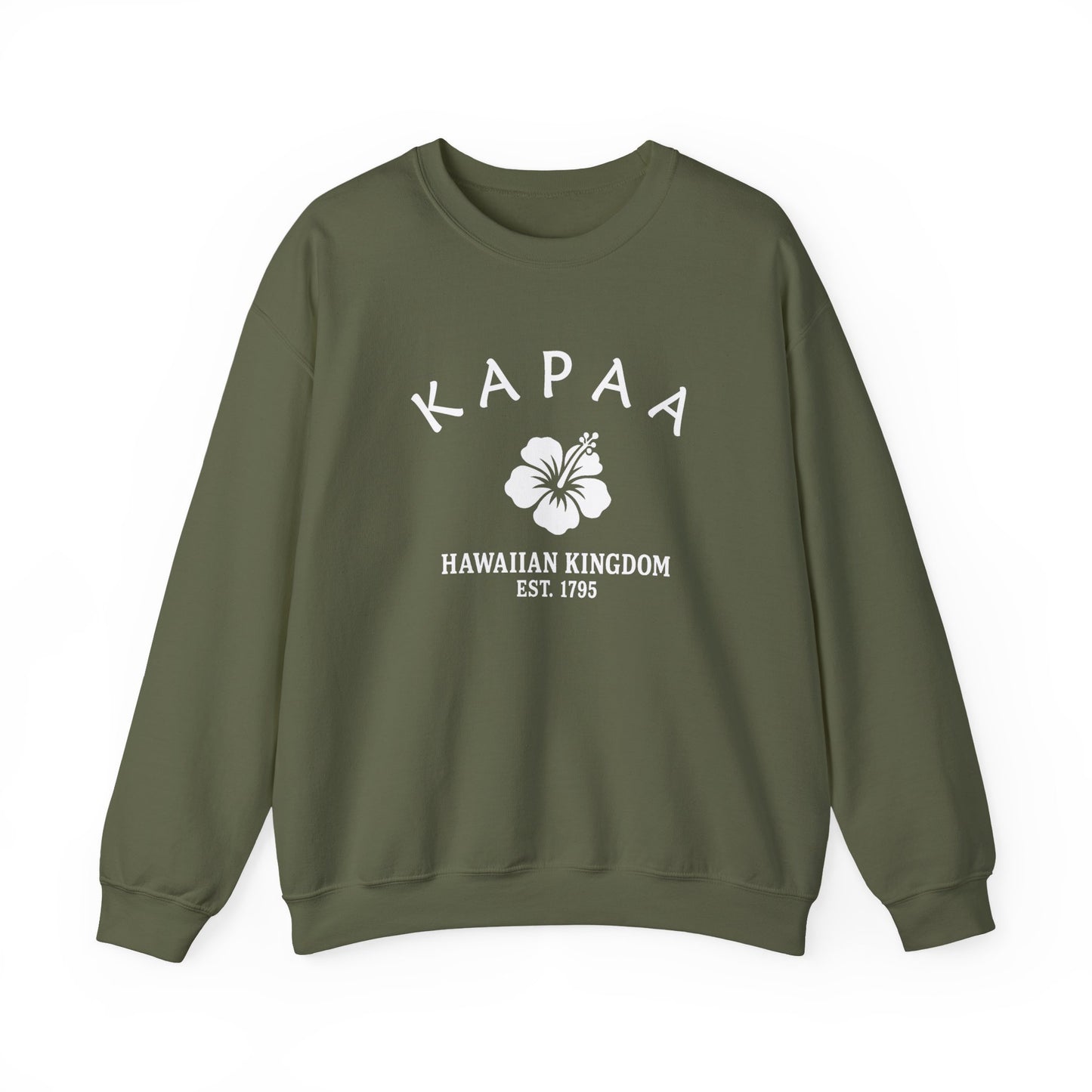 Kapaa Hawaii Vintage Retro Unisex Heavy Crewneck Sweatshirt - White Logo