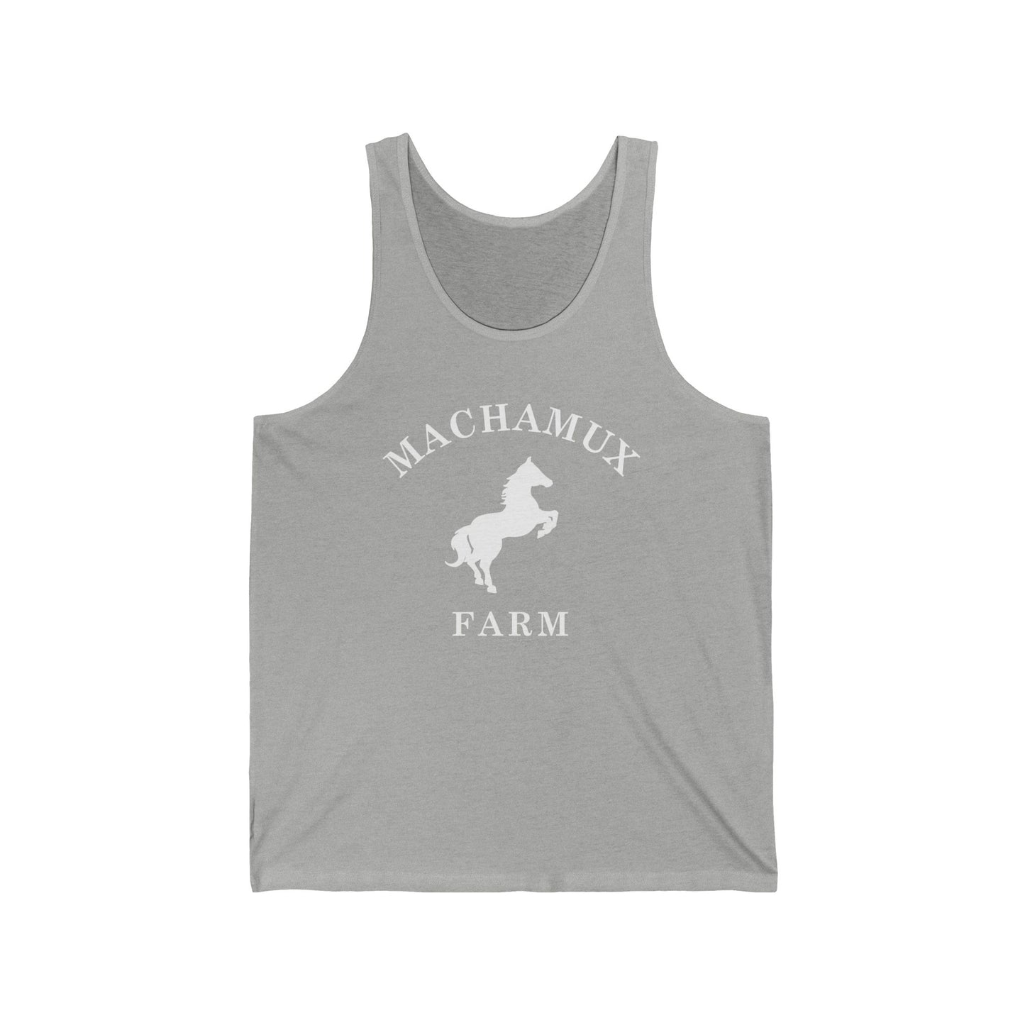 Machamux Farm Vintage Retro Unisex Cotton Jersey Tank Top - White Logo