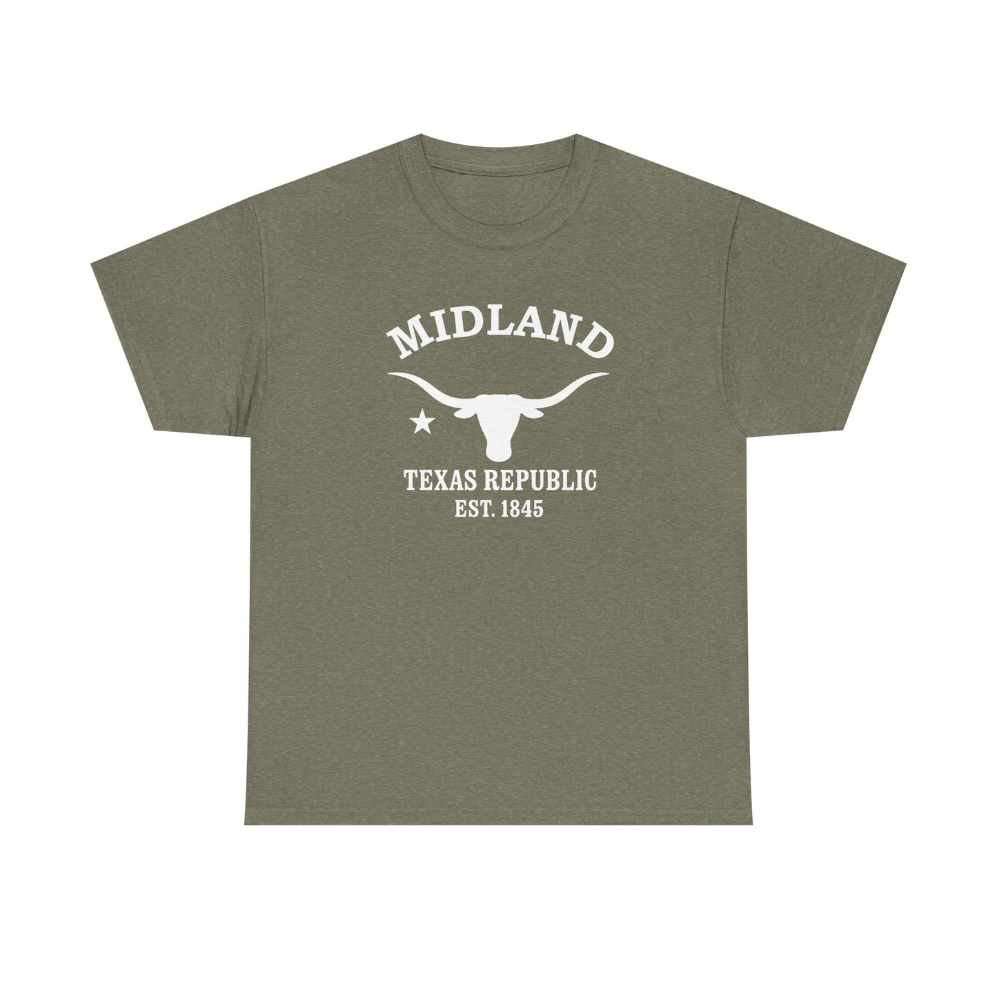 Midland Texas Vintage Retro Unisex Heavy Cotton Tee - White Logo