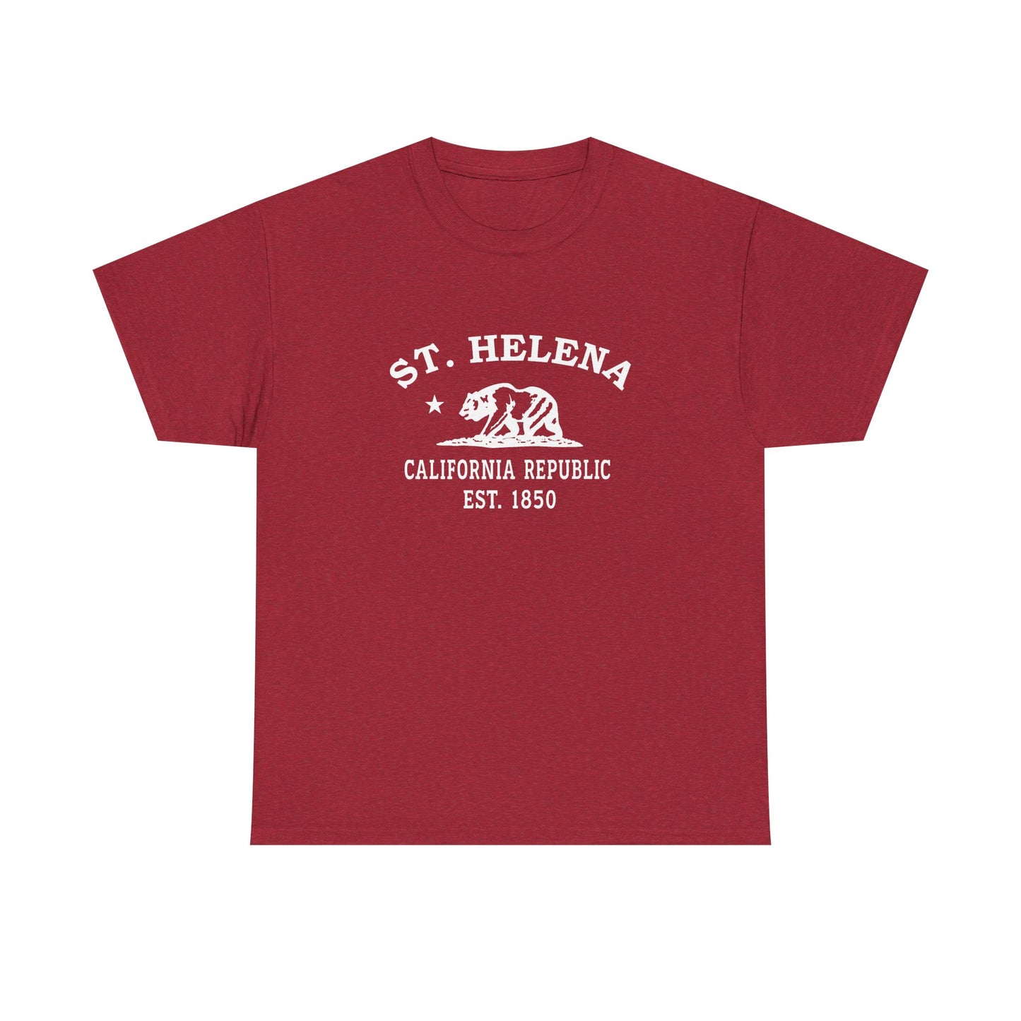 St Helena California Vintage Retro Unisex Heavy Cotton Tee - White Logo