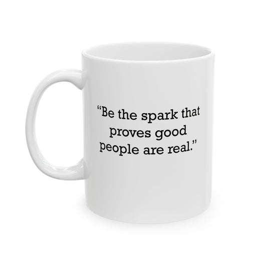 Quote 33 Be The Spark Vintage Retro Ceramic Mug - Black Logo