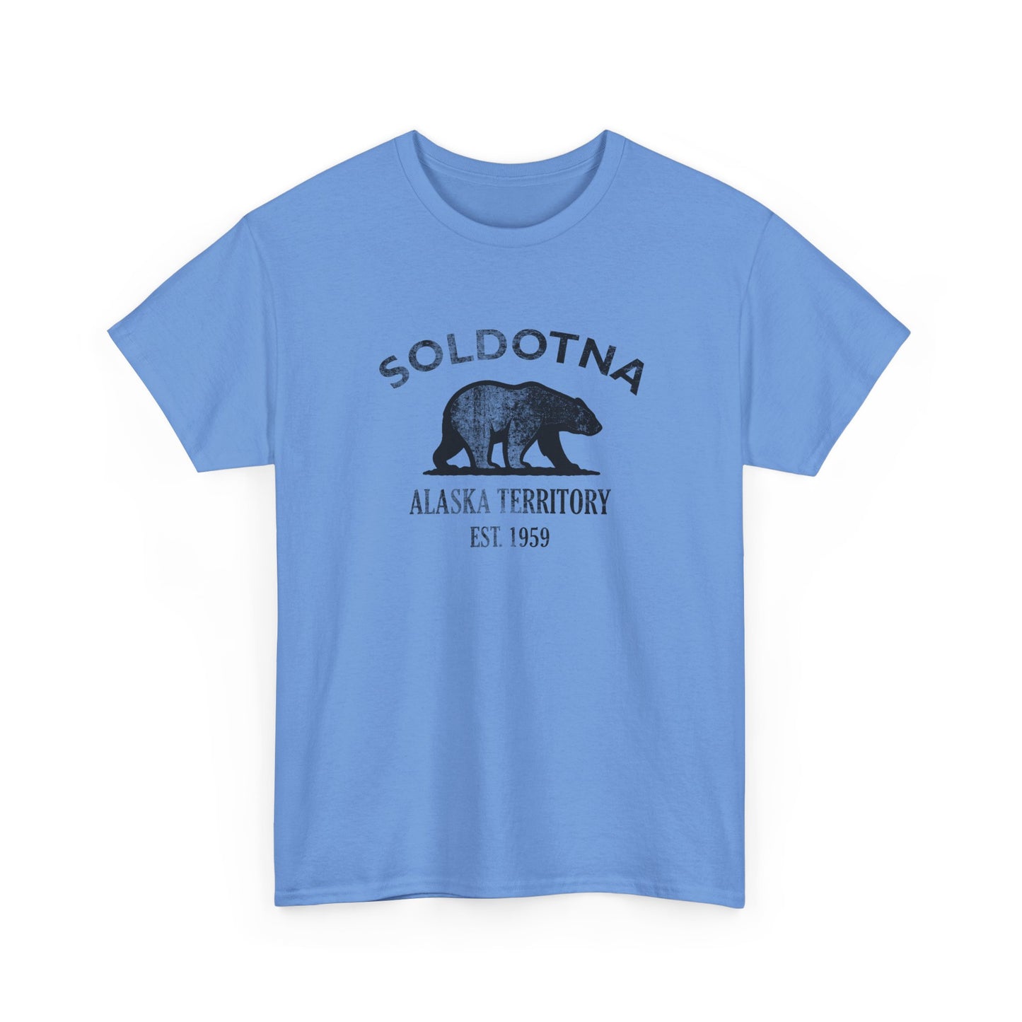 Soldotna Alaska Vintage Retro Unisex Heavy Cotton Tee - Black Logo