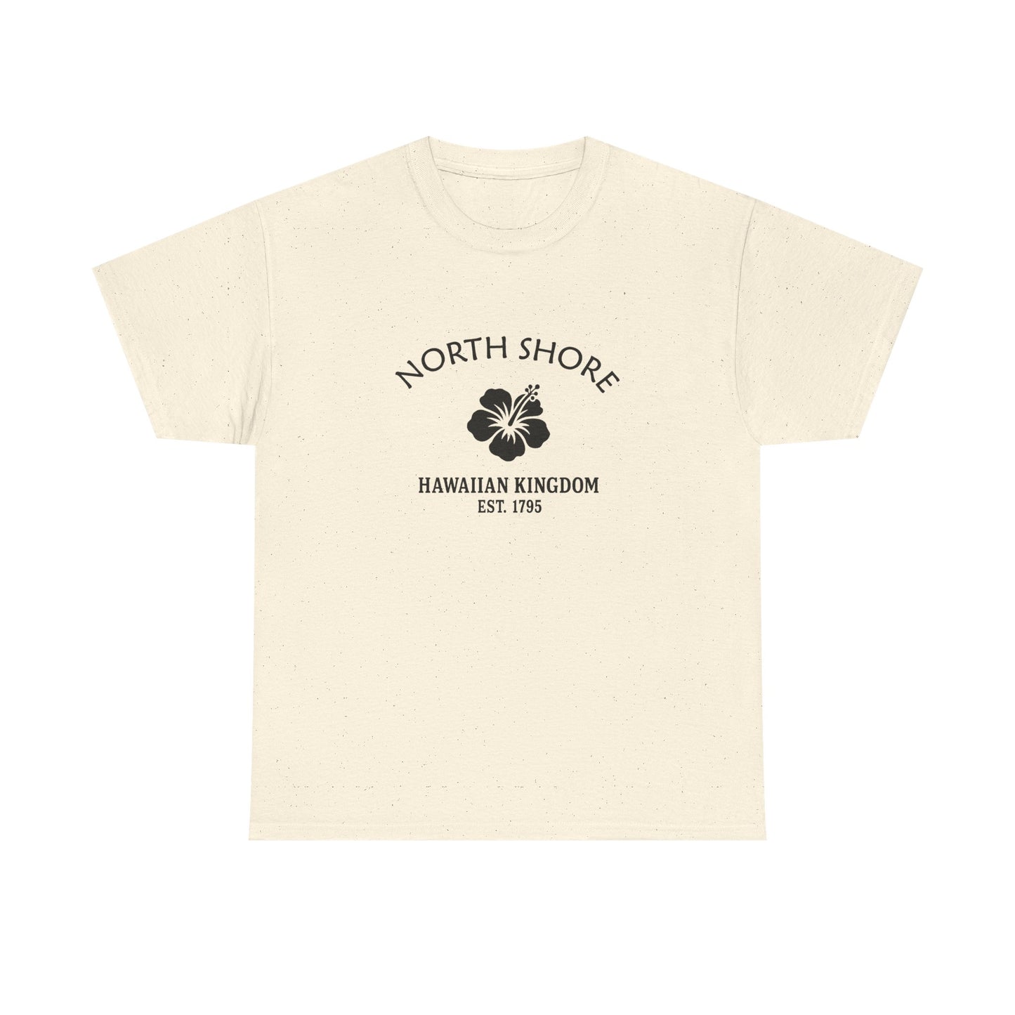 North Shore Hawaii Vintage Retro Unisex Heavy Cotton Tee - Black Logo