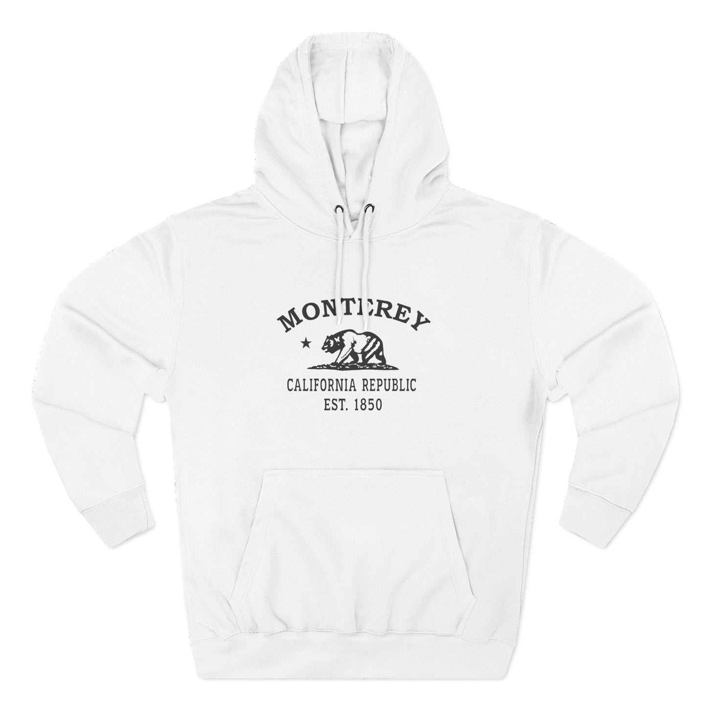 Monterey California Vintage Retro Unisex Heavy Cotton Hoodie - Black Logo