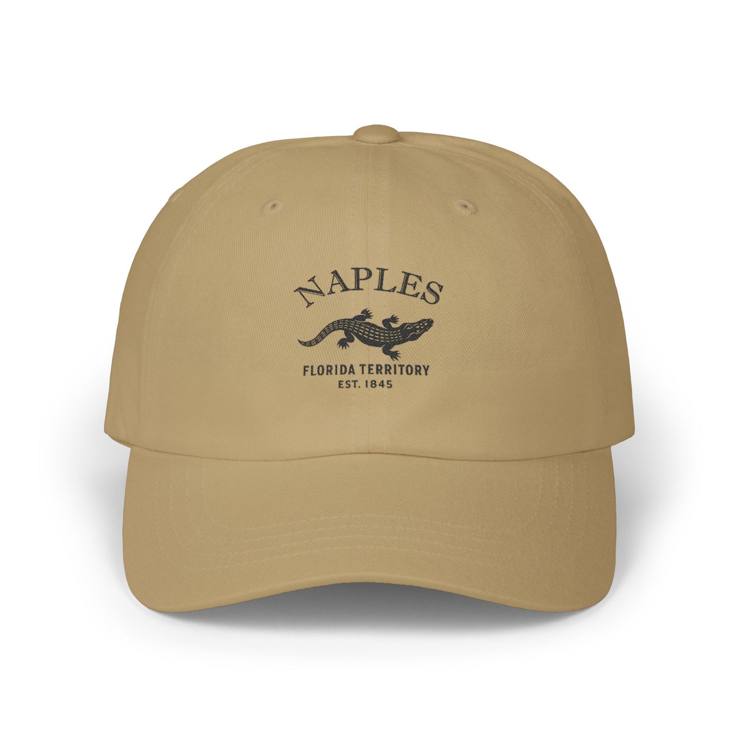 Naples Florida Vintage Retro Embroidered Cotton Cap - Black Logo