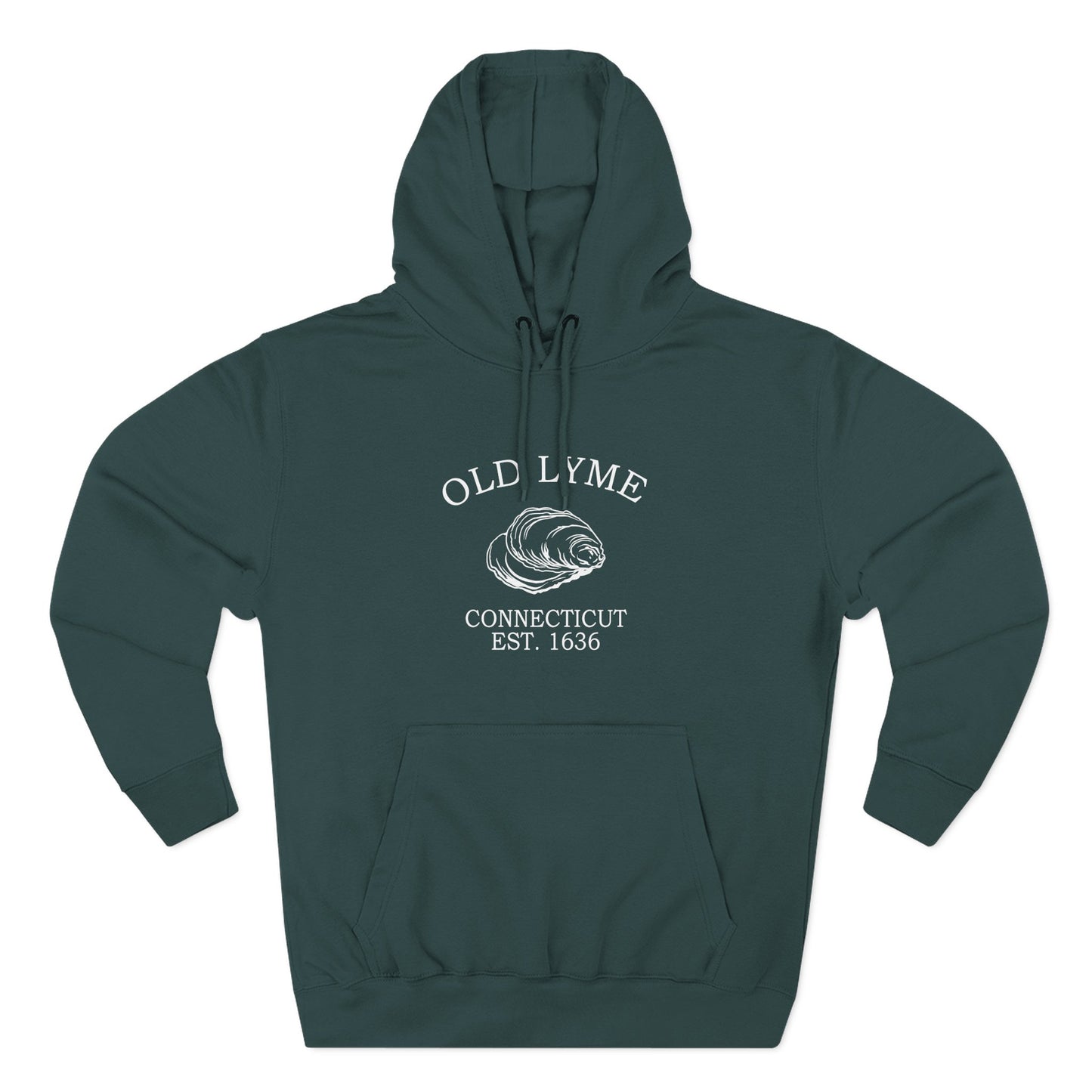 Old Lyme Connecticut Vintage Retro Unisex Heavy Cotton Hoodie - White Logo