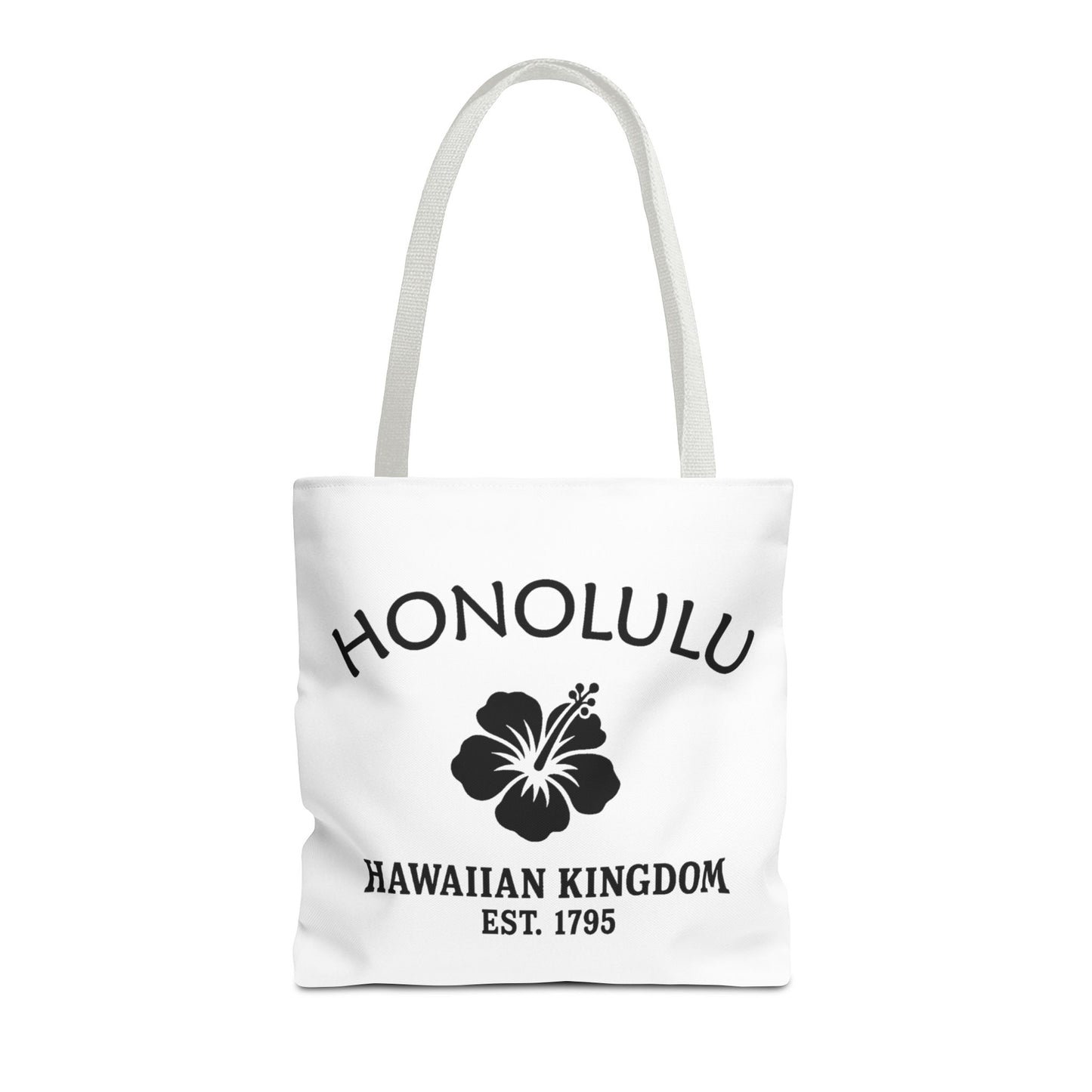 Honolulu Hawaii Vintage Retro Light Canvas Tote - Black Logo