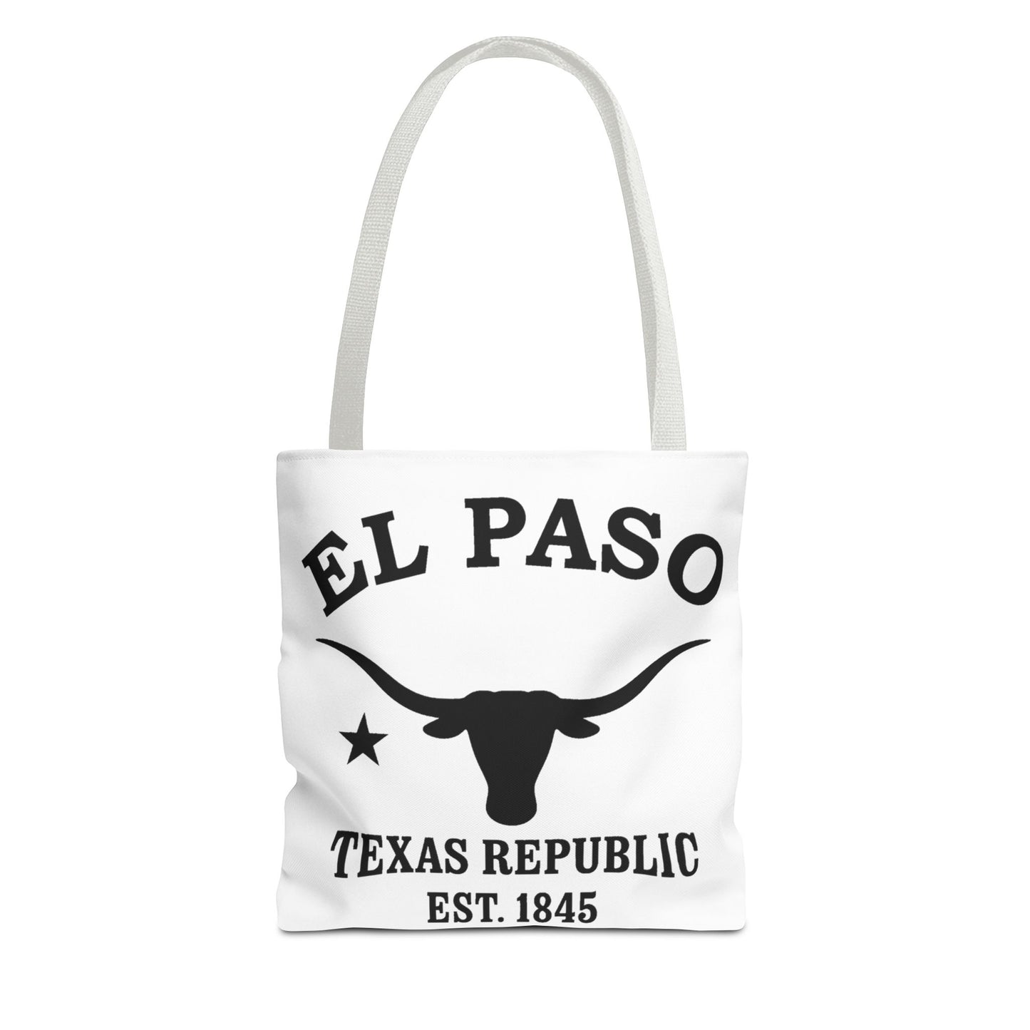 El Paso Texas Vintage Retro Light Canvas Tote - Black Logo