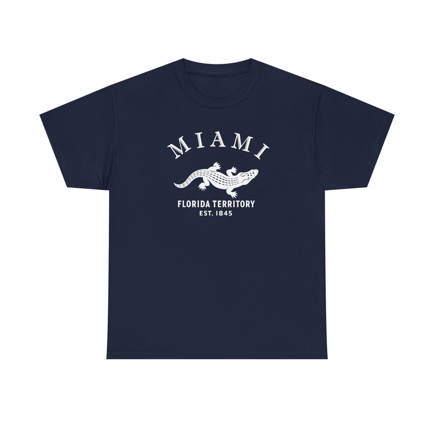 Miami Florida Vintage Retro Unisex Heavy Cotton Tee - White Logo
