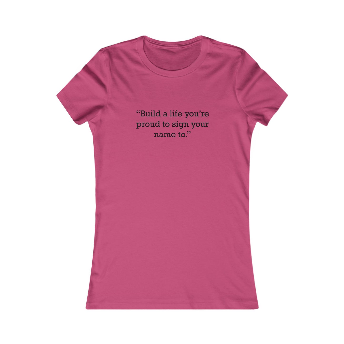 Quote 33 Build-A-Life Ringspun Cotton Fitted Vintage Retro Womens Tee - Black Logo