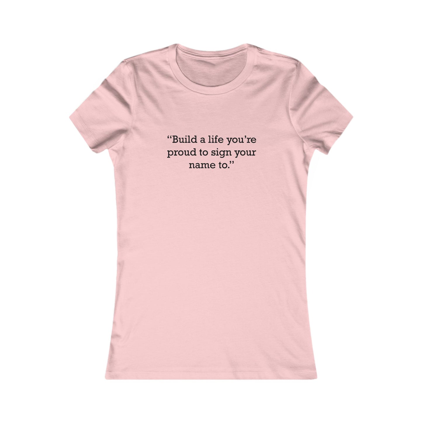 Quote 33 Build-A-Life Ringspun Cotton Fitted Vintage Retro Womens Tee - Black Logo