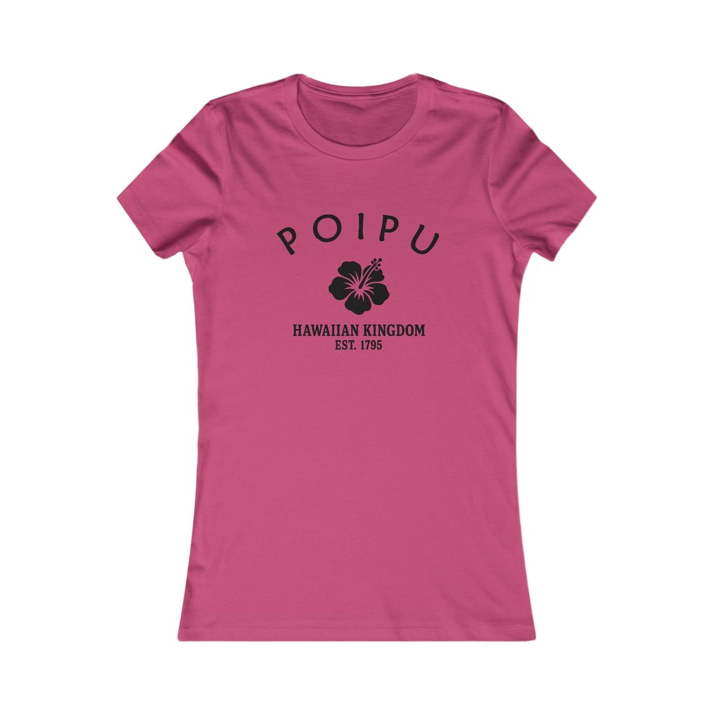 Poipu Hawaii Vintage Retro Unisex Heavy Cotton Hoodie - Black Logo