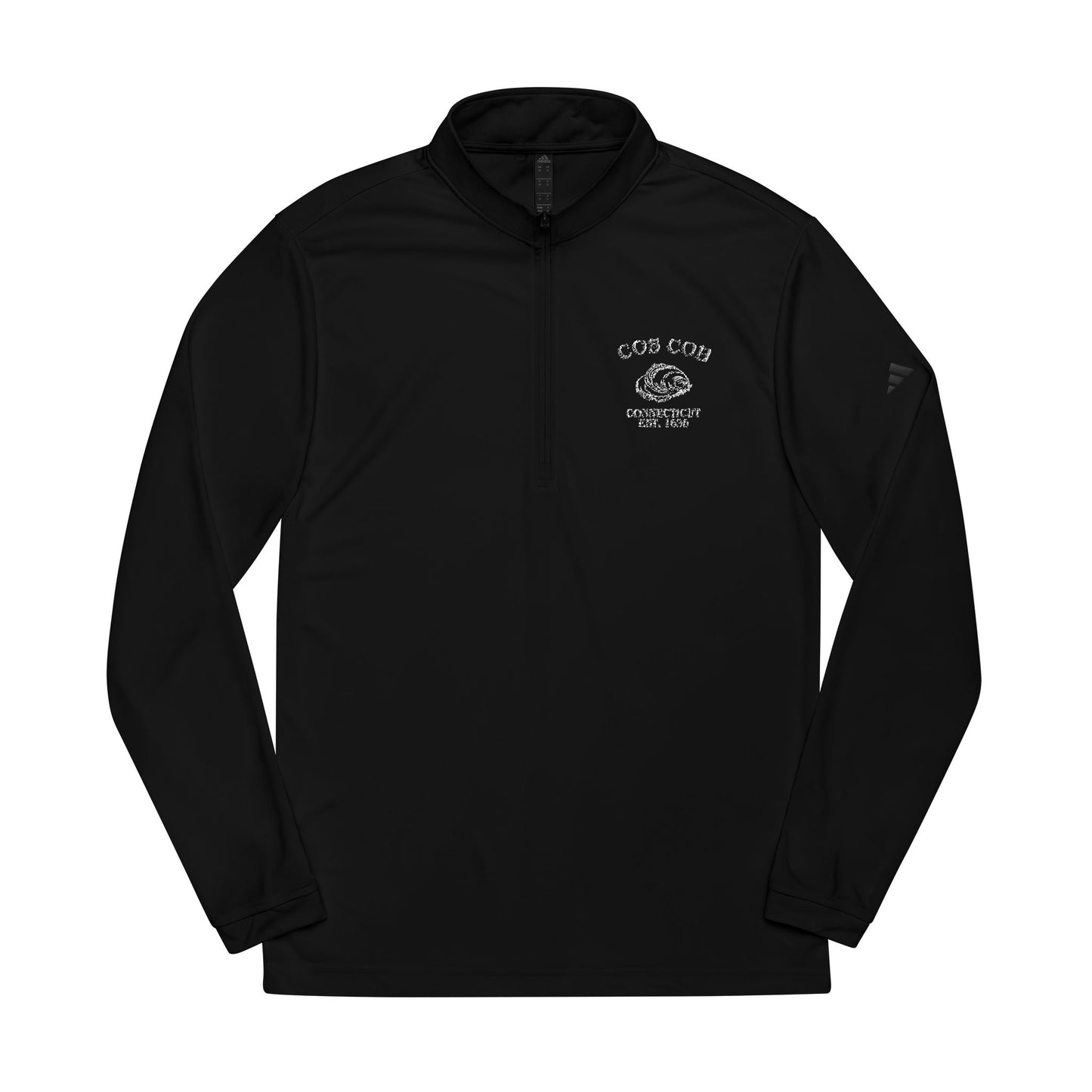 Cos Cob Connecticut Vintage Retro Quarter-Zip Embroidered Pullover - White Logo